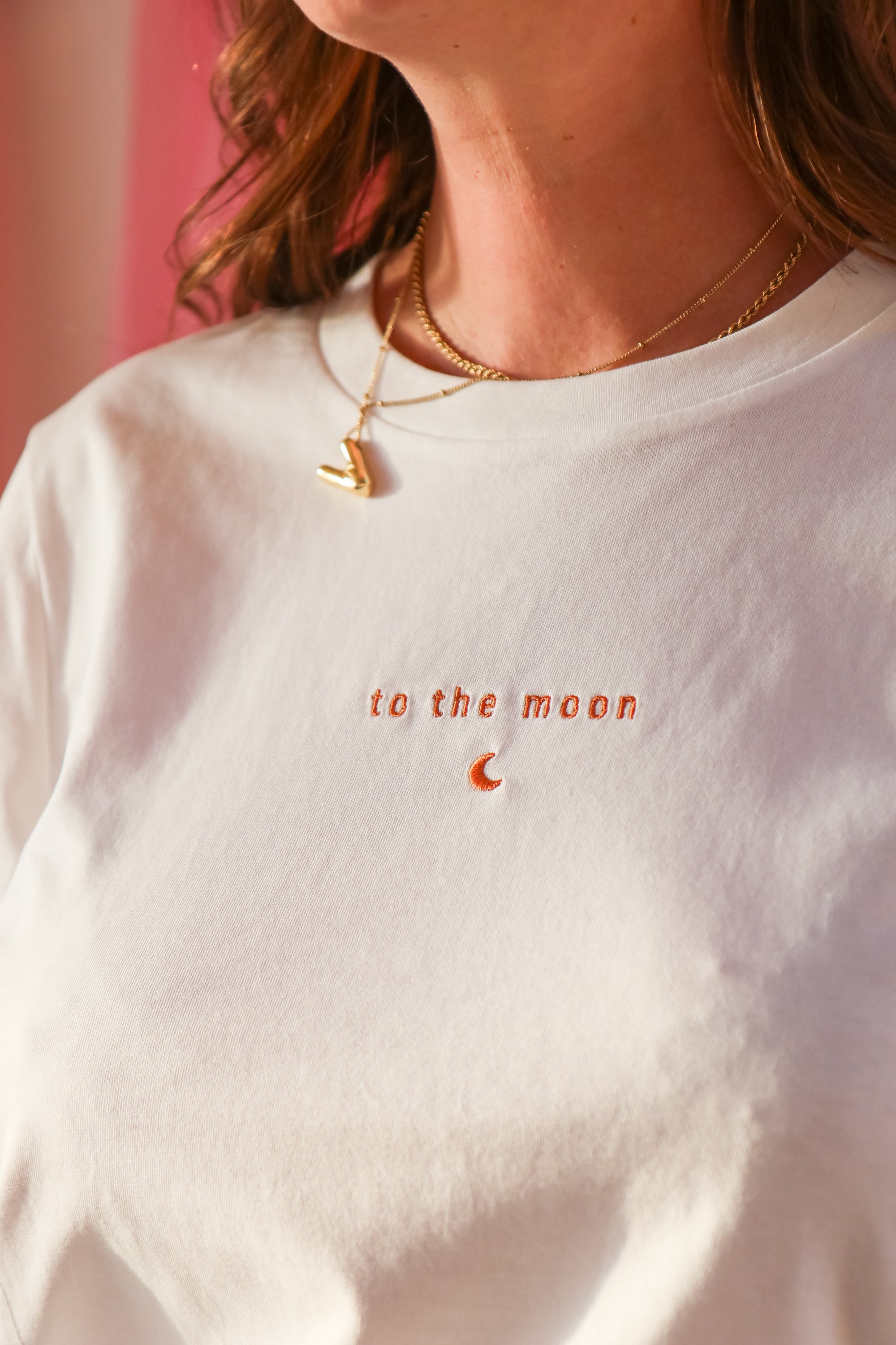 Ella and Rapha To The Moon t-shirt donna avorio cotone bio