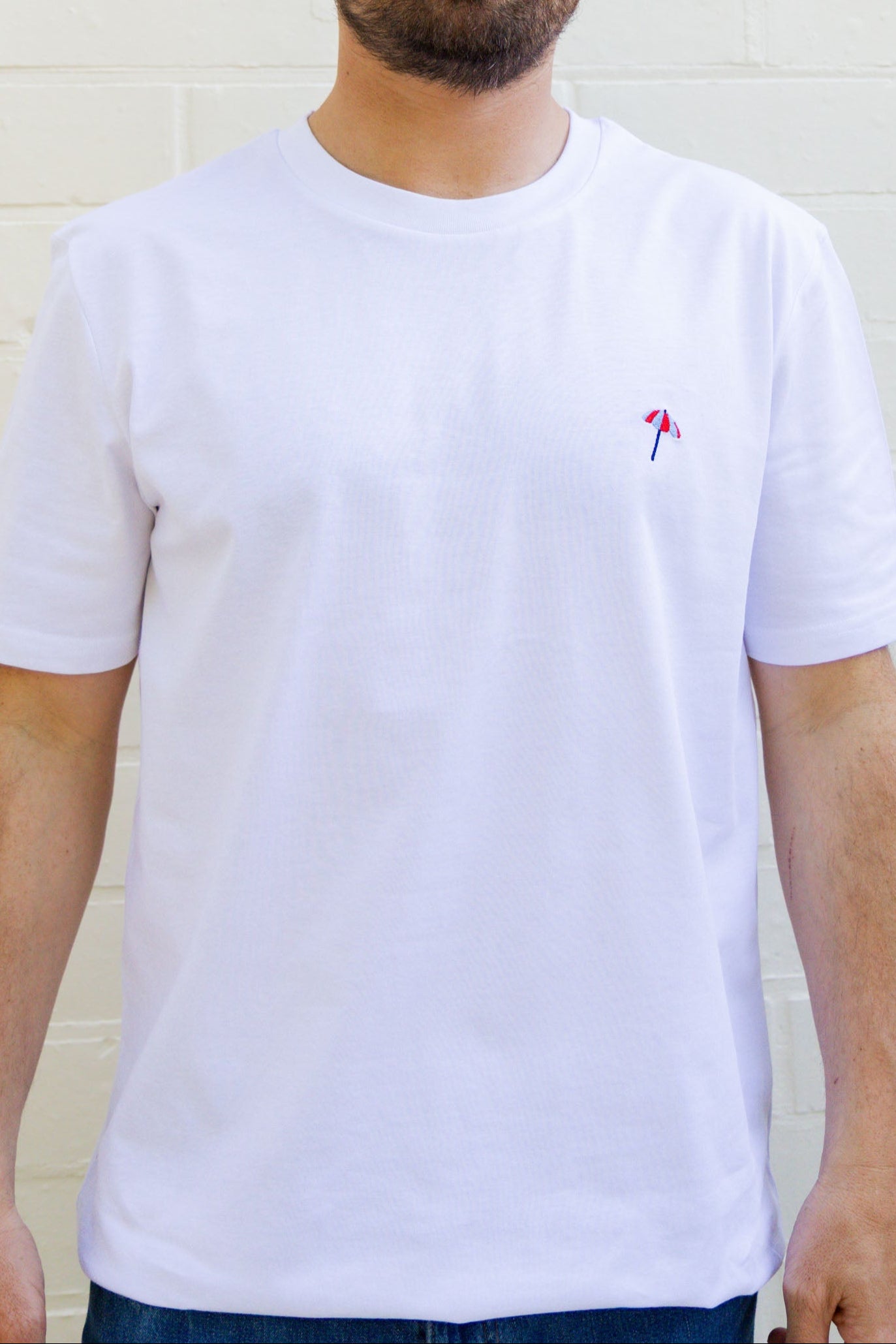 Ella and Rapha Parasol t-shirt uomo bianca cotone bio