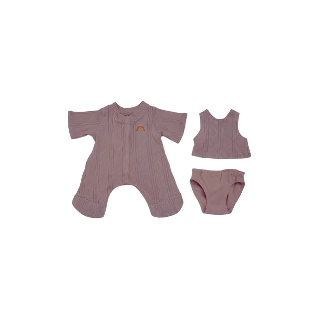 OlliElla Dinkum Dolls Pigiama Set Lavender vestito bambola 3 pezzi
