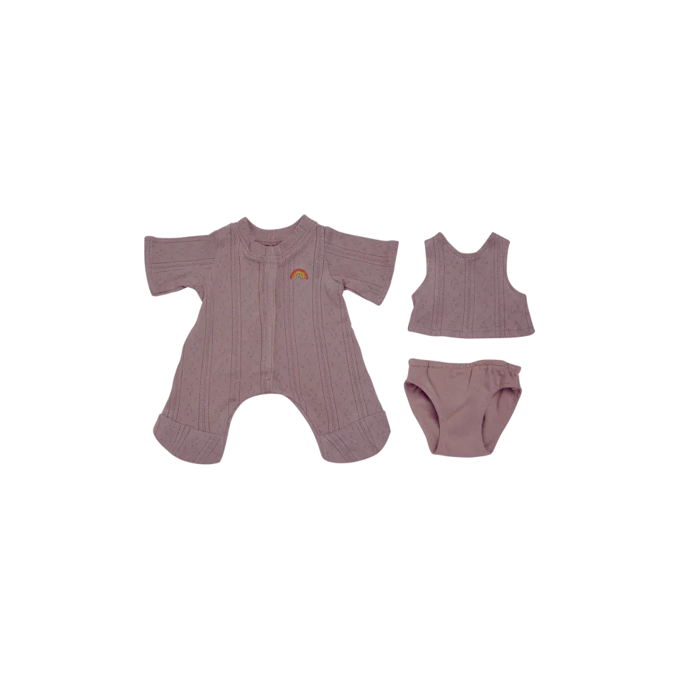 OlliElla Dinkum Dolls Pigiama Set Lavender vestito bambola 3 pezzi