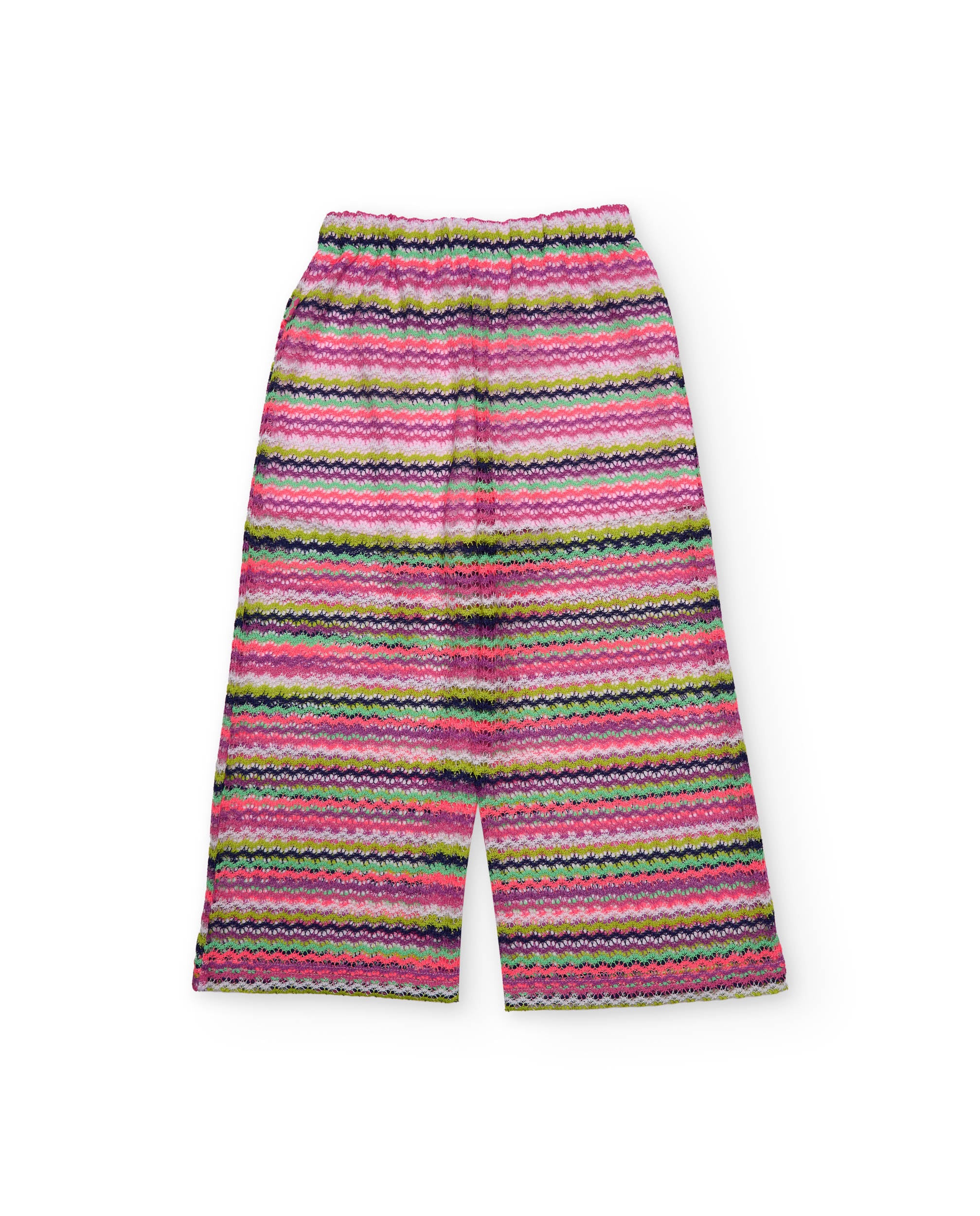 Tuc Tuc pantaloni bambina rosa fantasia zigzag larghi
