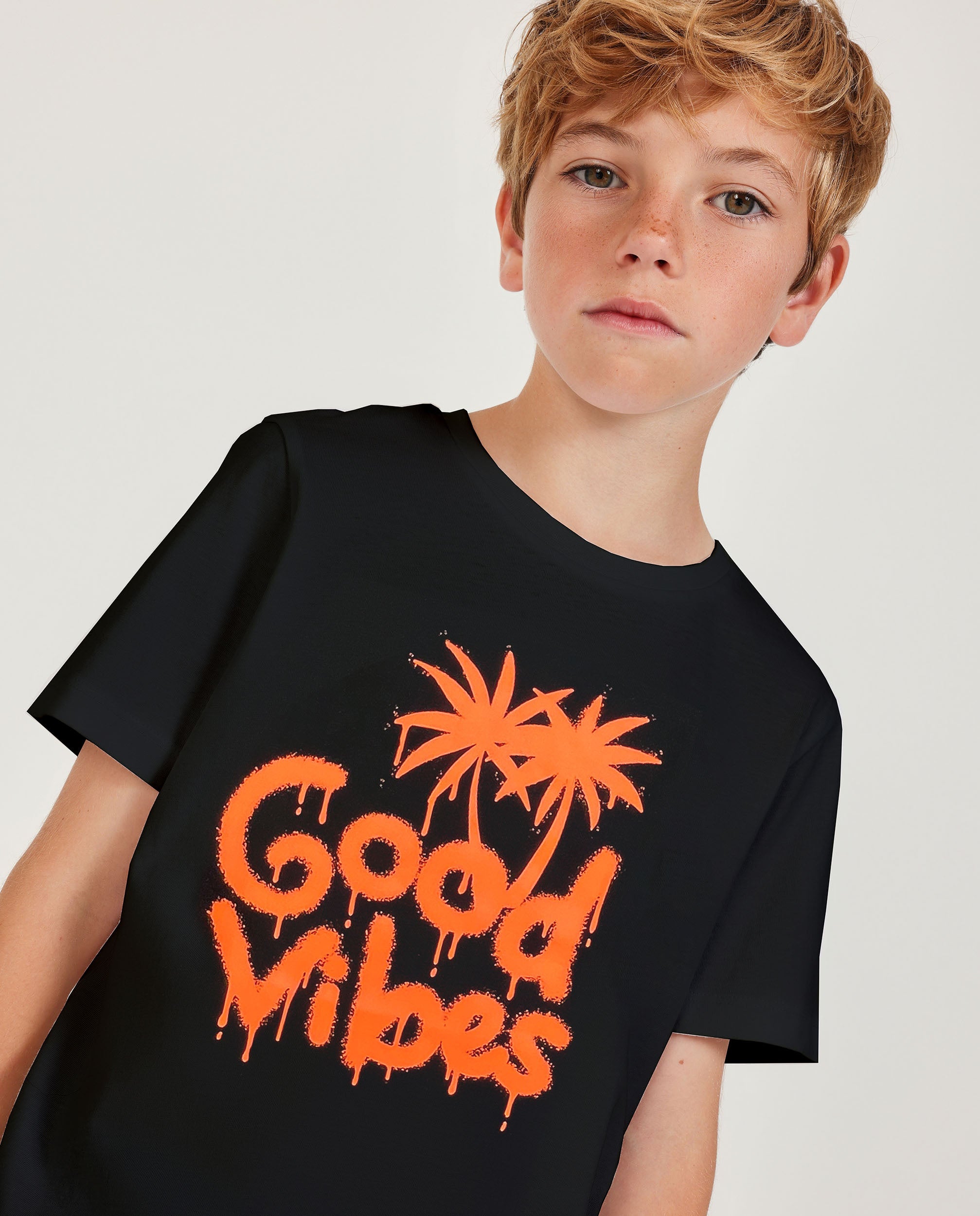 Tuc Tuc Good Vibes maglietta bambino nera palme
