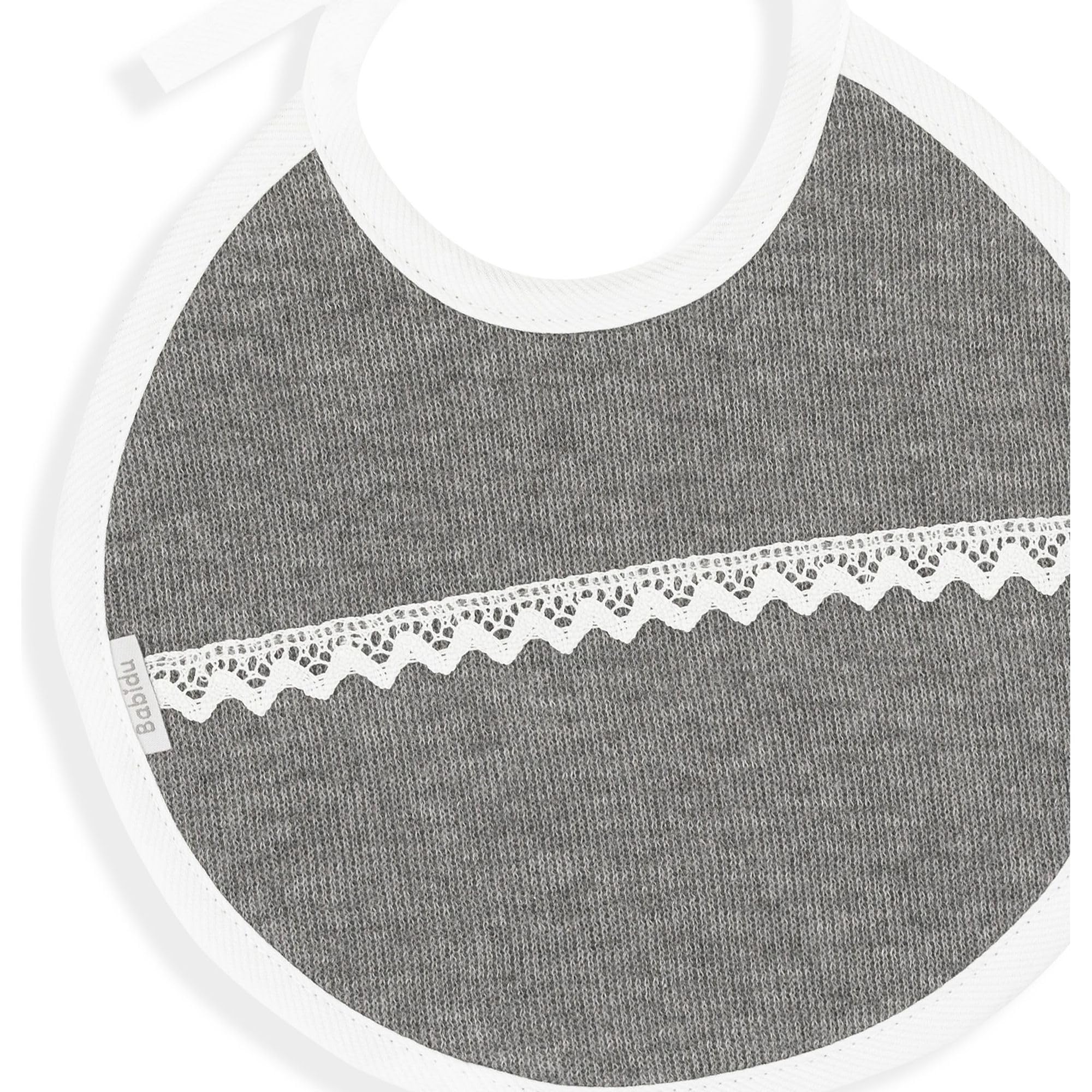 Babidu bavaglino neonato cotone grigio