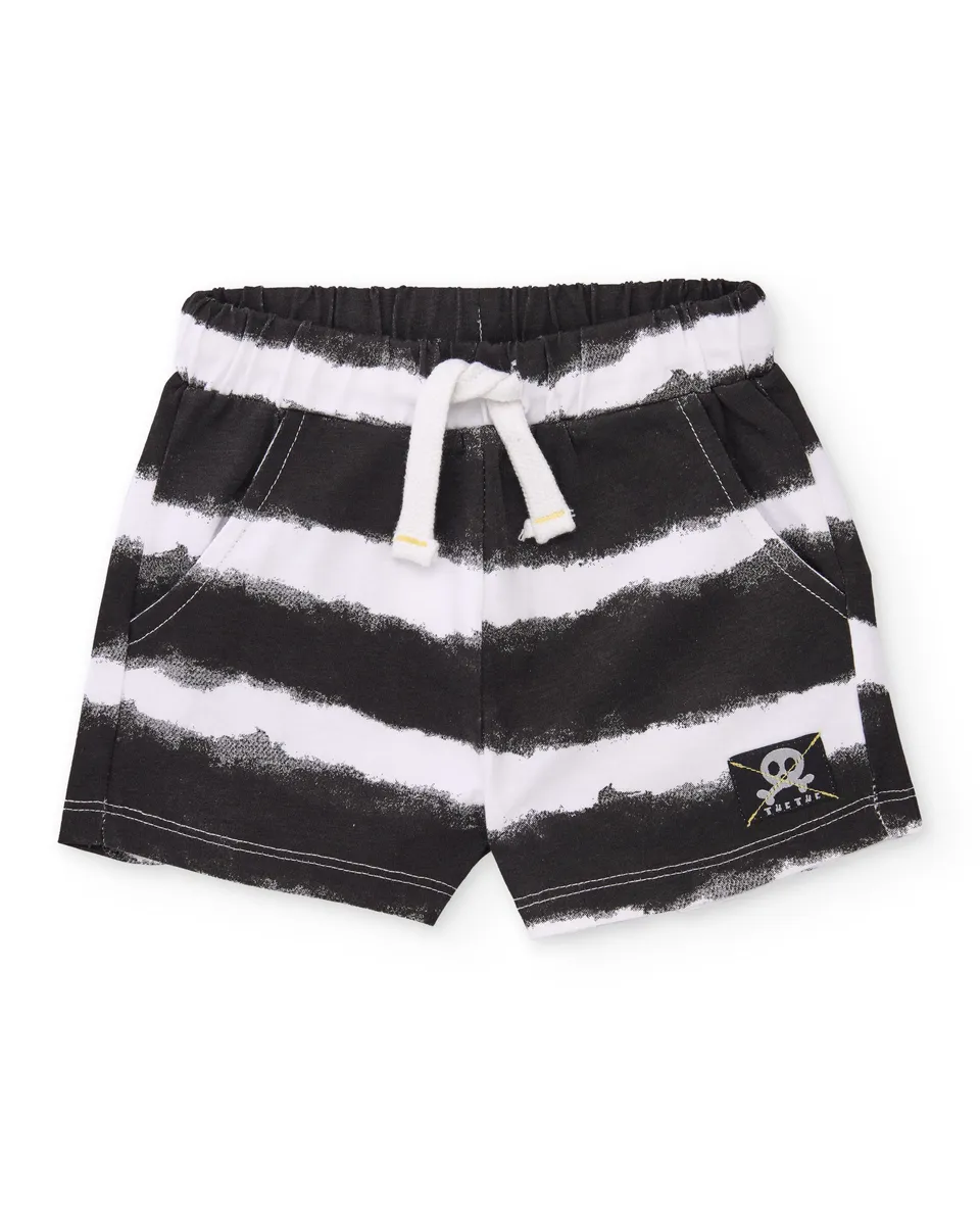 Tuc Tuc bermuda bimbo nero a righe con tasche