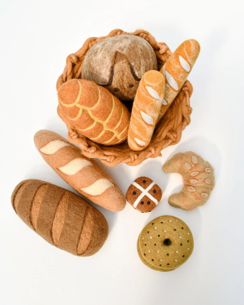 Tara Treasures Baguette set 2 cibo feltro lana 21 cm