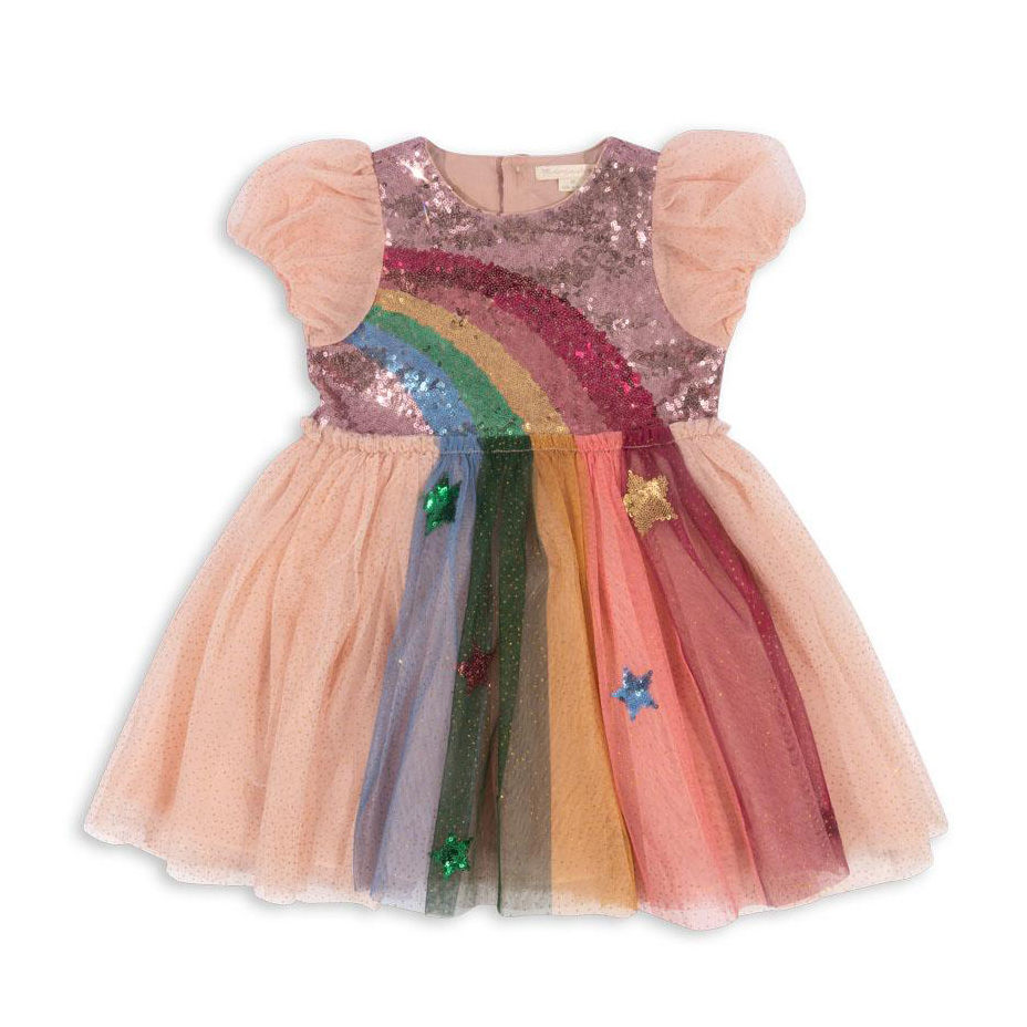 Konges Slojd Odette rainbow dress vestito bambina tulle 3 anni
