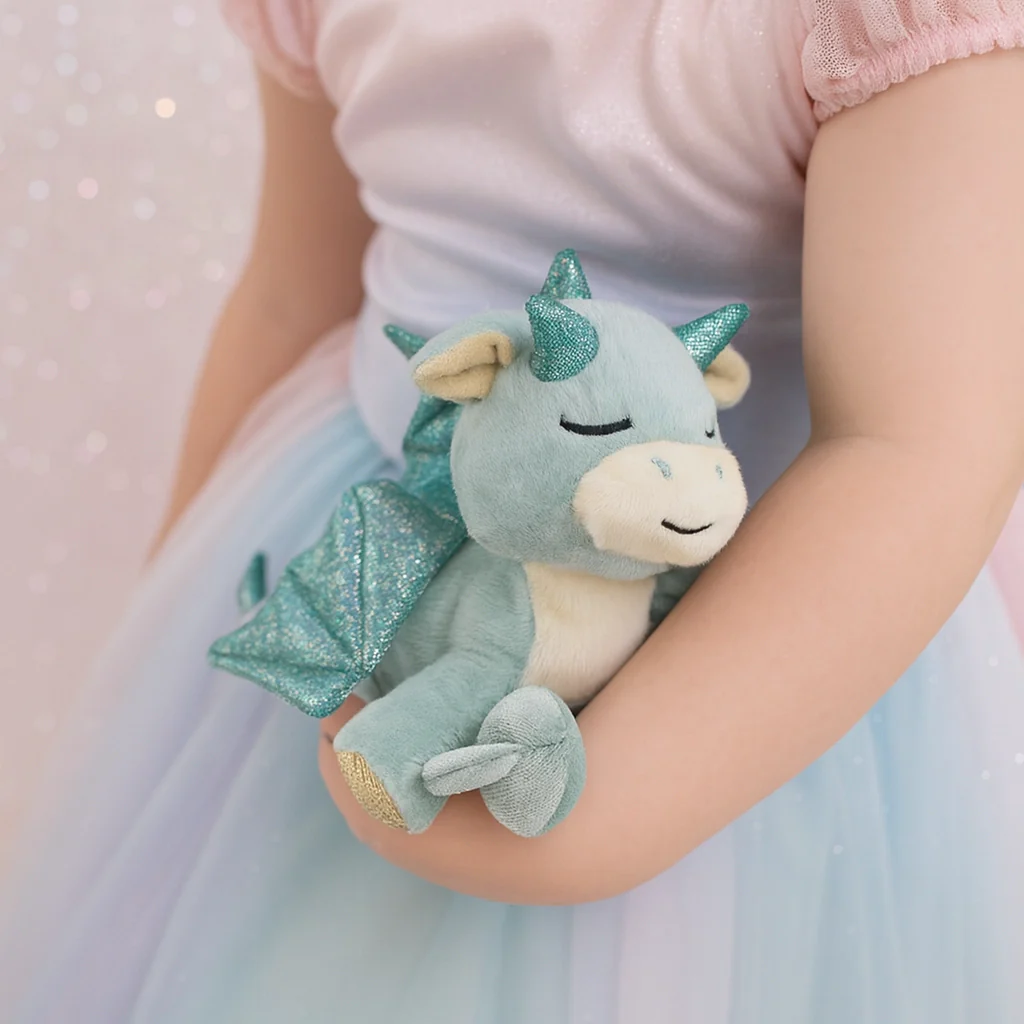 OlliElla Baby Binky Dragon peluche drago Volt Green con ciuccio