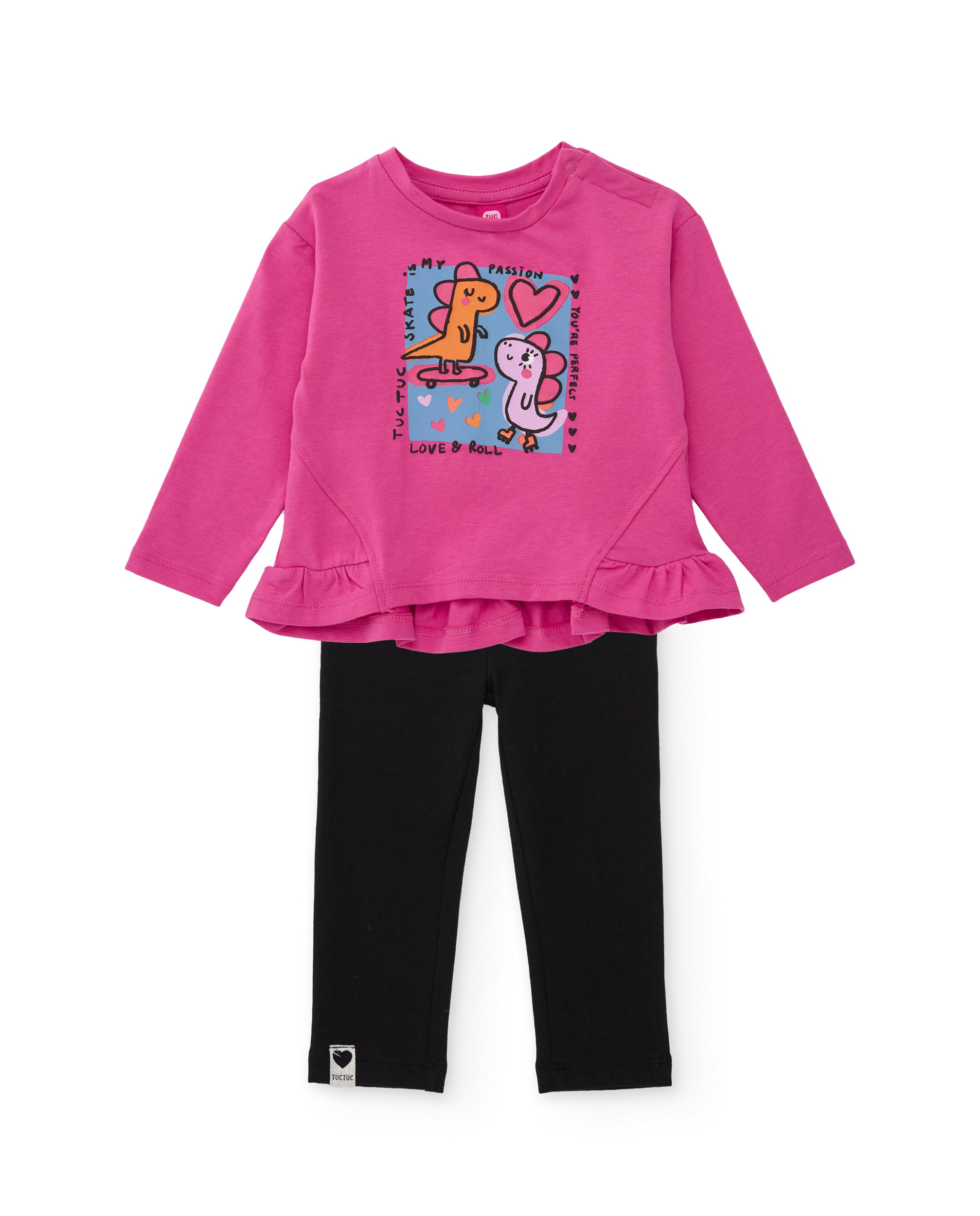 Tuc Tuc completo bambina maglia fucsia leggings 6 mesi