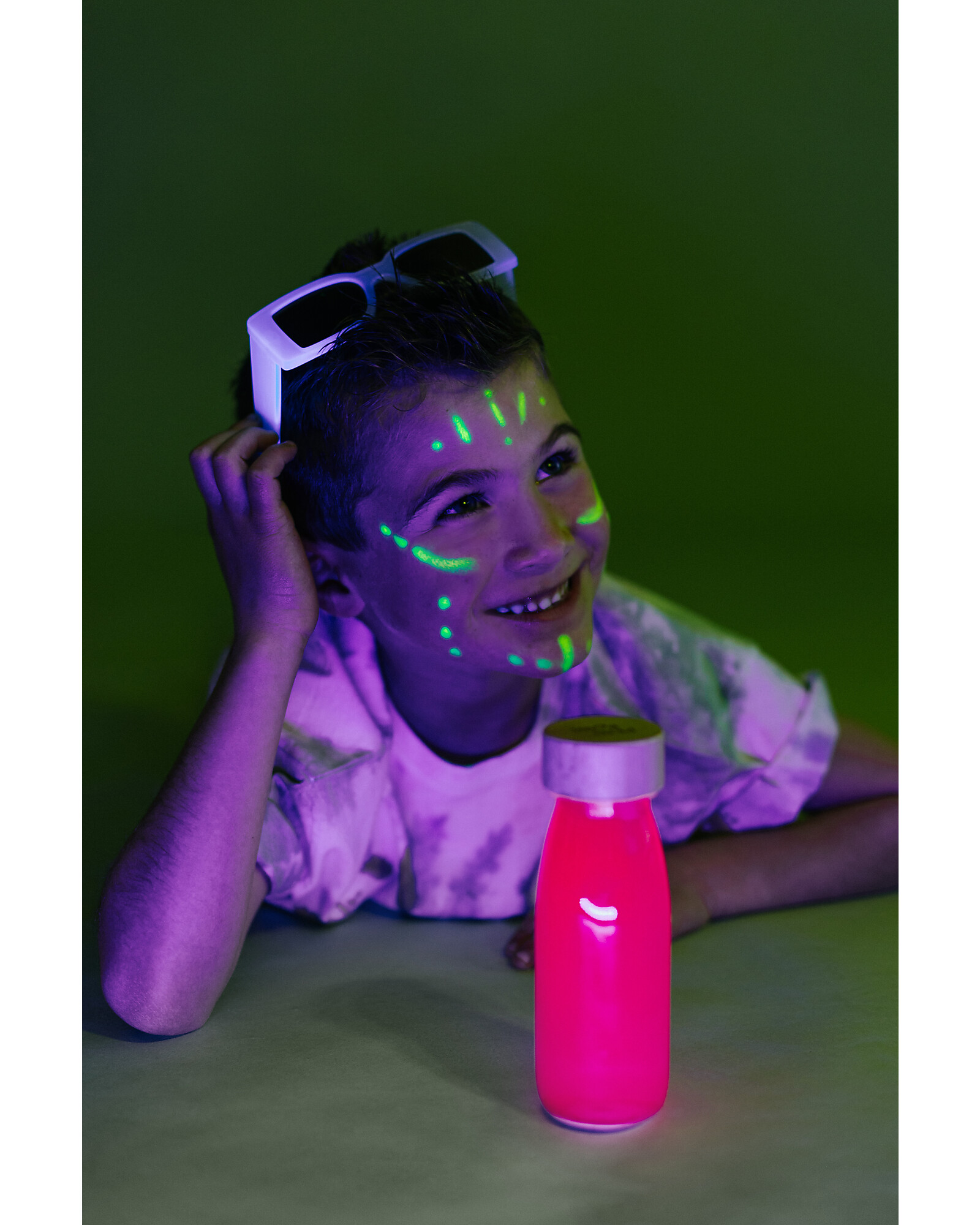 Petit Boum Float bottiglia sensoriale rosa fluo calmante