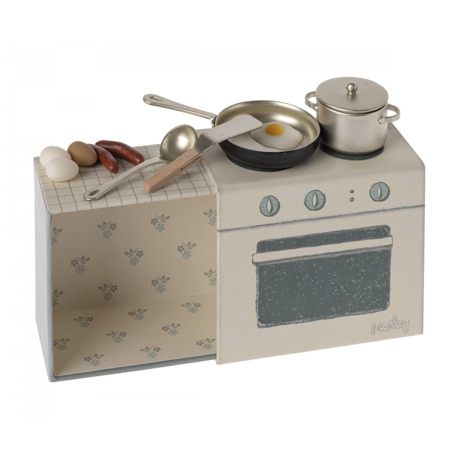 Maileg Cooking Set cucina giocattolo in metallo 8 cm