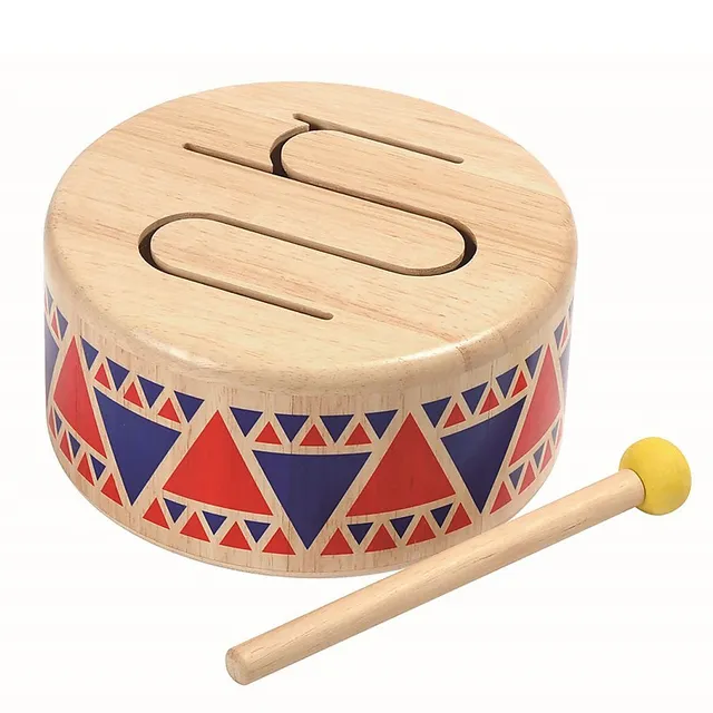 Plan Toys Solid Drum tamburo legno con bacchetta