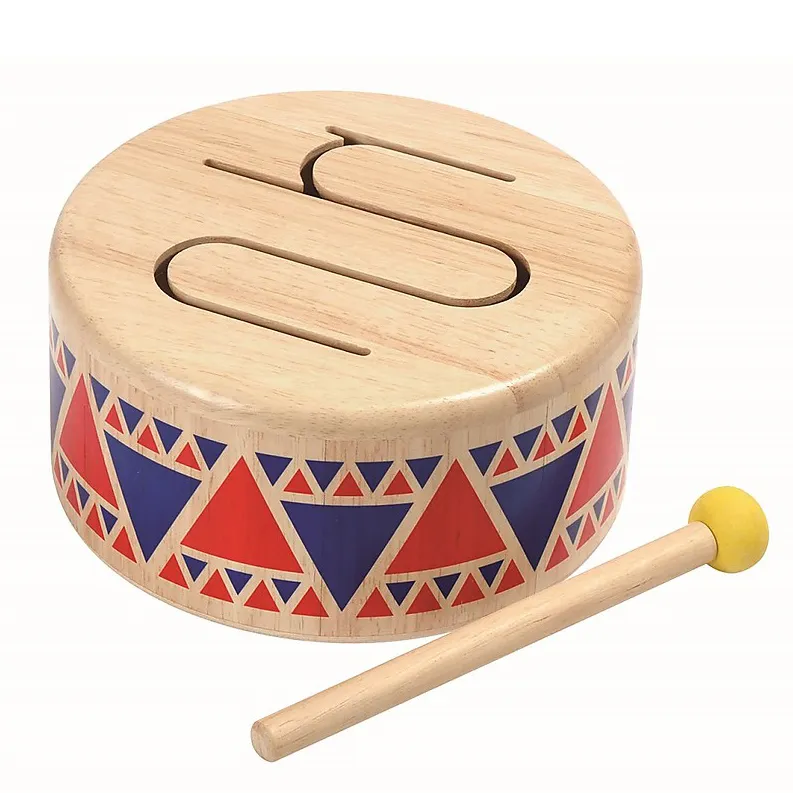 Plan Toys Solid Drum tamburo legno con bacchetta