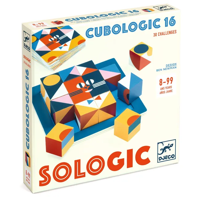 Djeco Cubologic 16 gioco composizione legno 30 carte