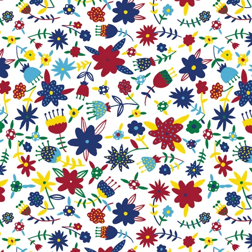 Cloud9 Fabrics Flowers tessuto cotone organico a fiori h 110 cm