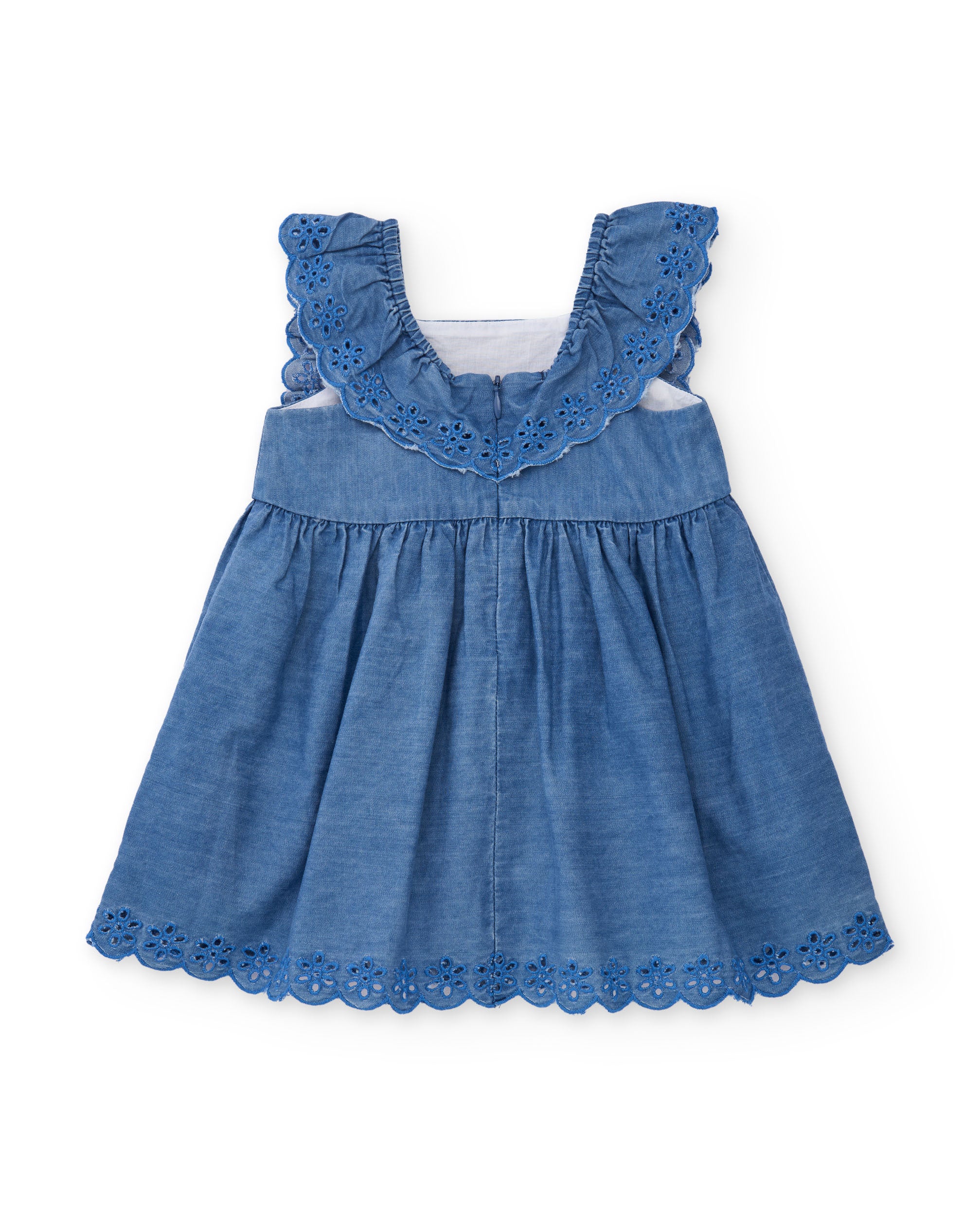 Tuc tuc vestito bambina jeans con ricamo floreale