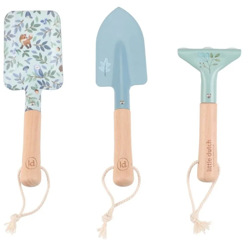 Little Dutch Set 3 attrezzi giardinaggio blu metallo