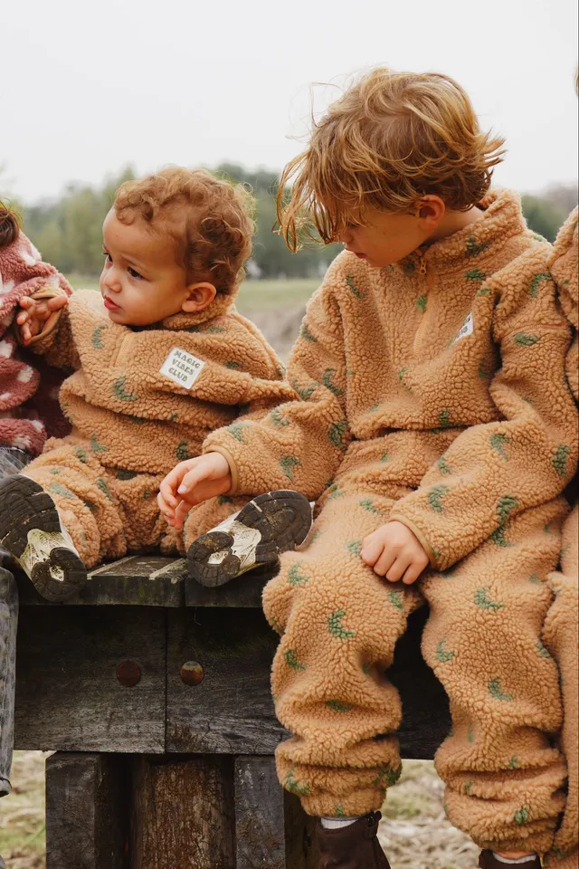 Ella and Rapha Teddy Moon pantaloni bambino beige invernali