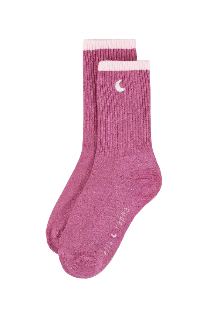 Ella and Rapha Cranberry Moon calzini cranberry glitter cotone