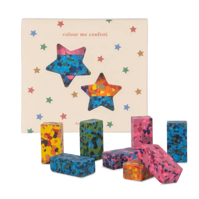 Konges Sløjd Confetti pastelli a cera arcobaleno 8 pezzi