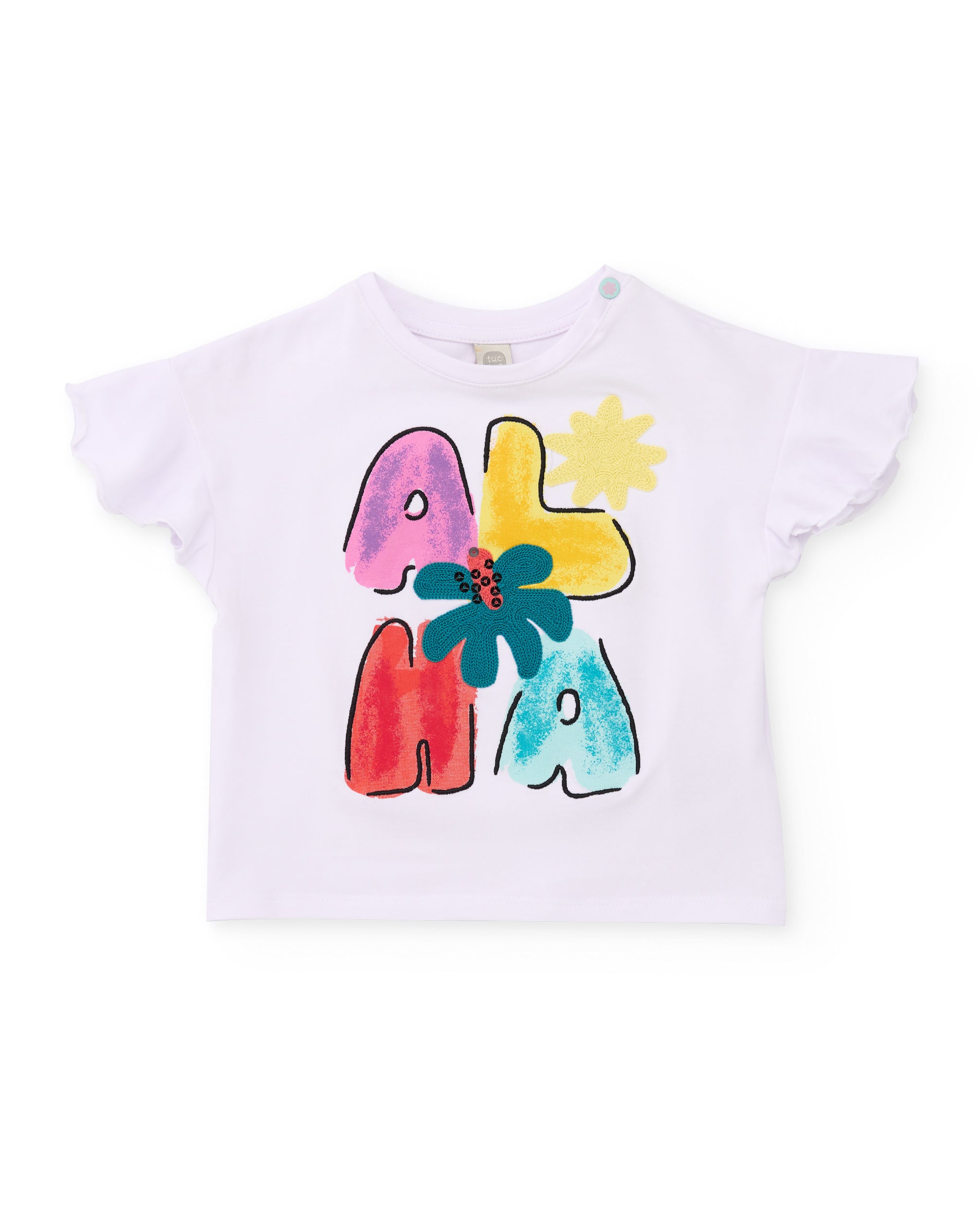 Tuc Tuc t-shirt bambina bianca manica volant