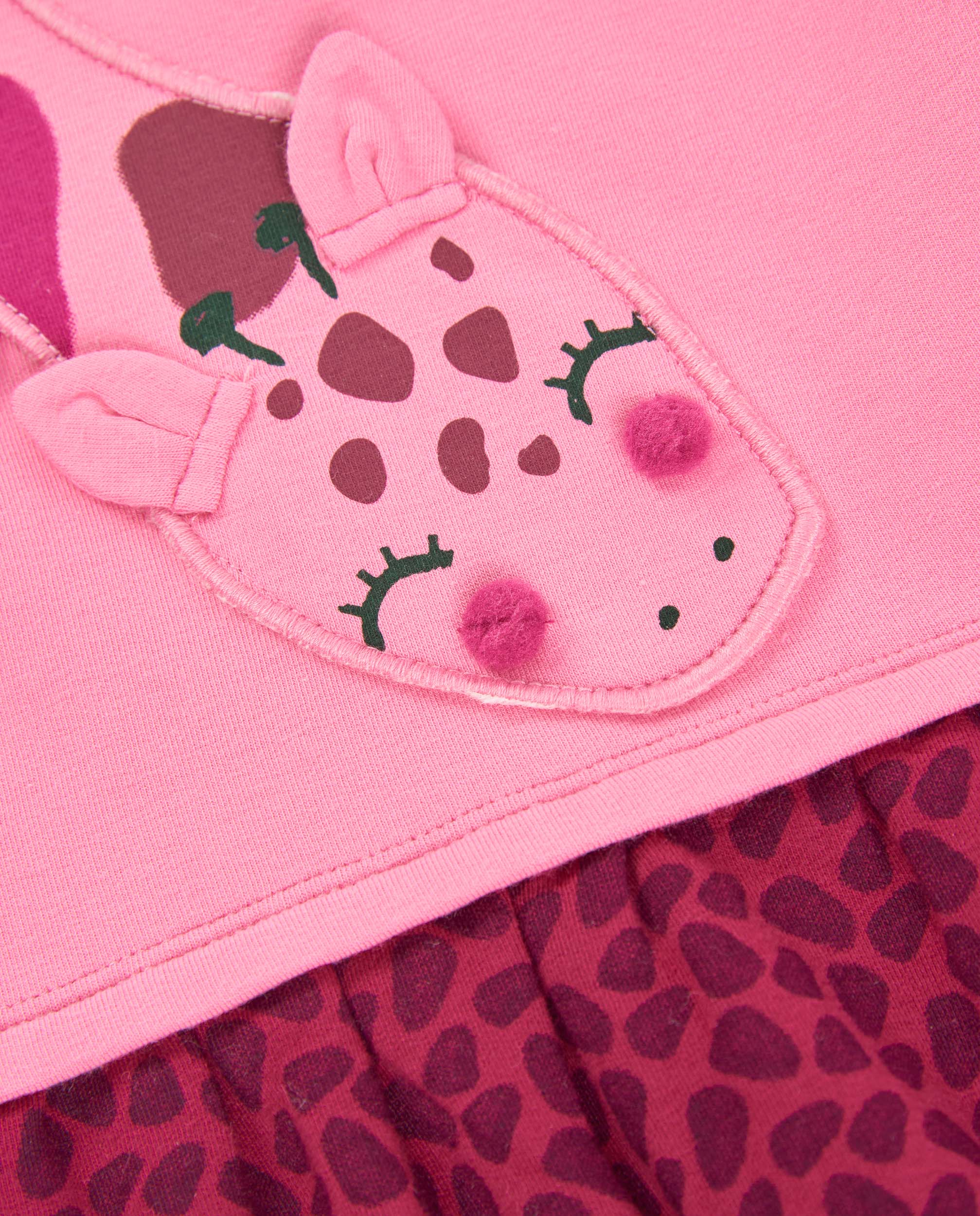 Tuc Tuc vestito bambina pile rosa animalier con tulle