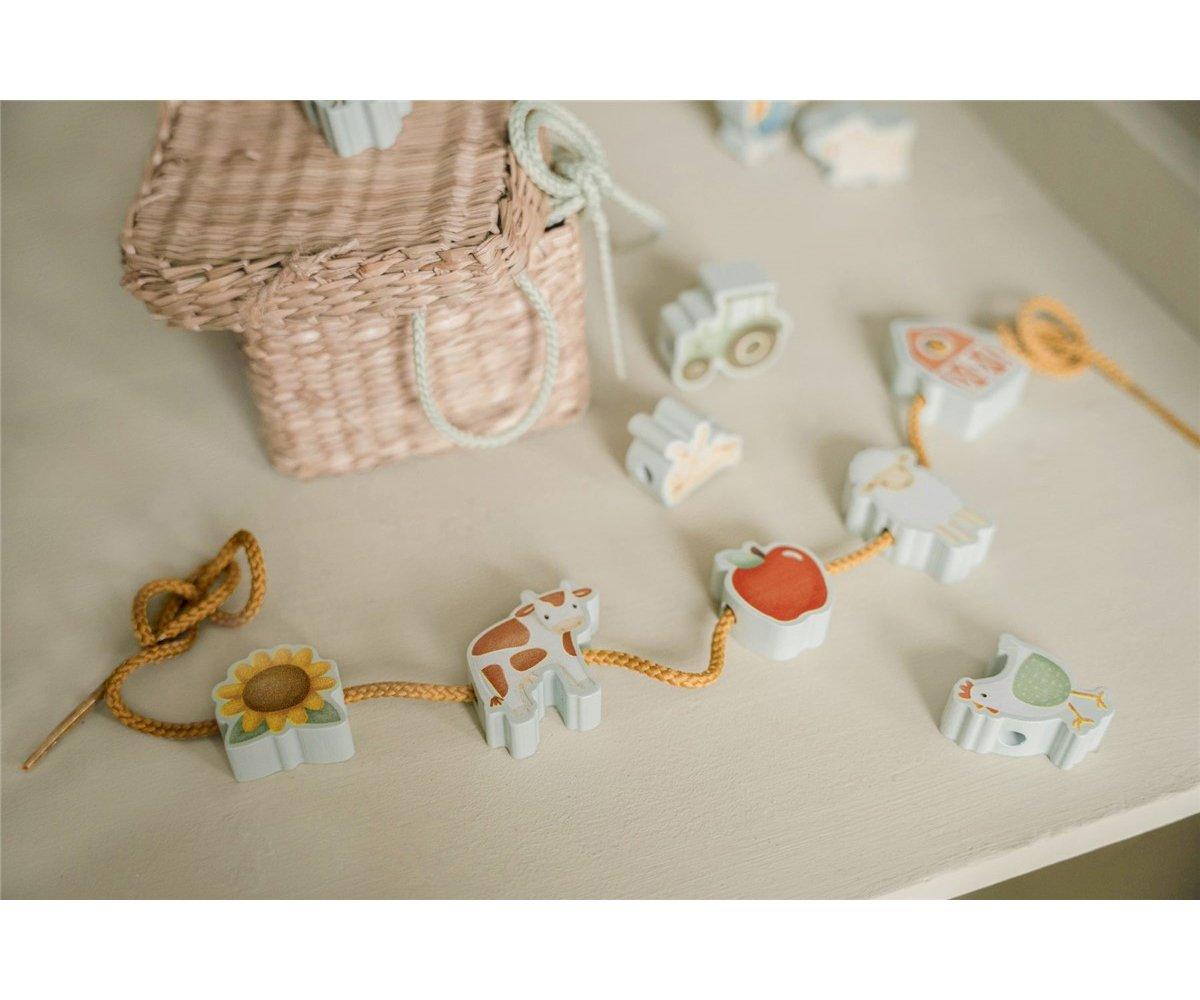 Little Dutch Little Farm Perle da Infilare in Legno