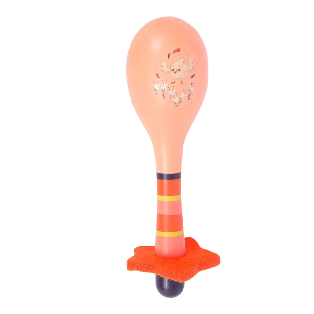 Moulin Roty Dans la Jungle maracas corallo legno 15,5 cm