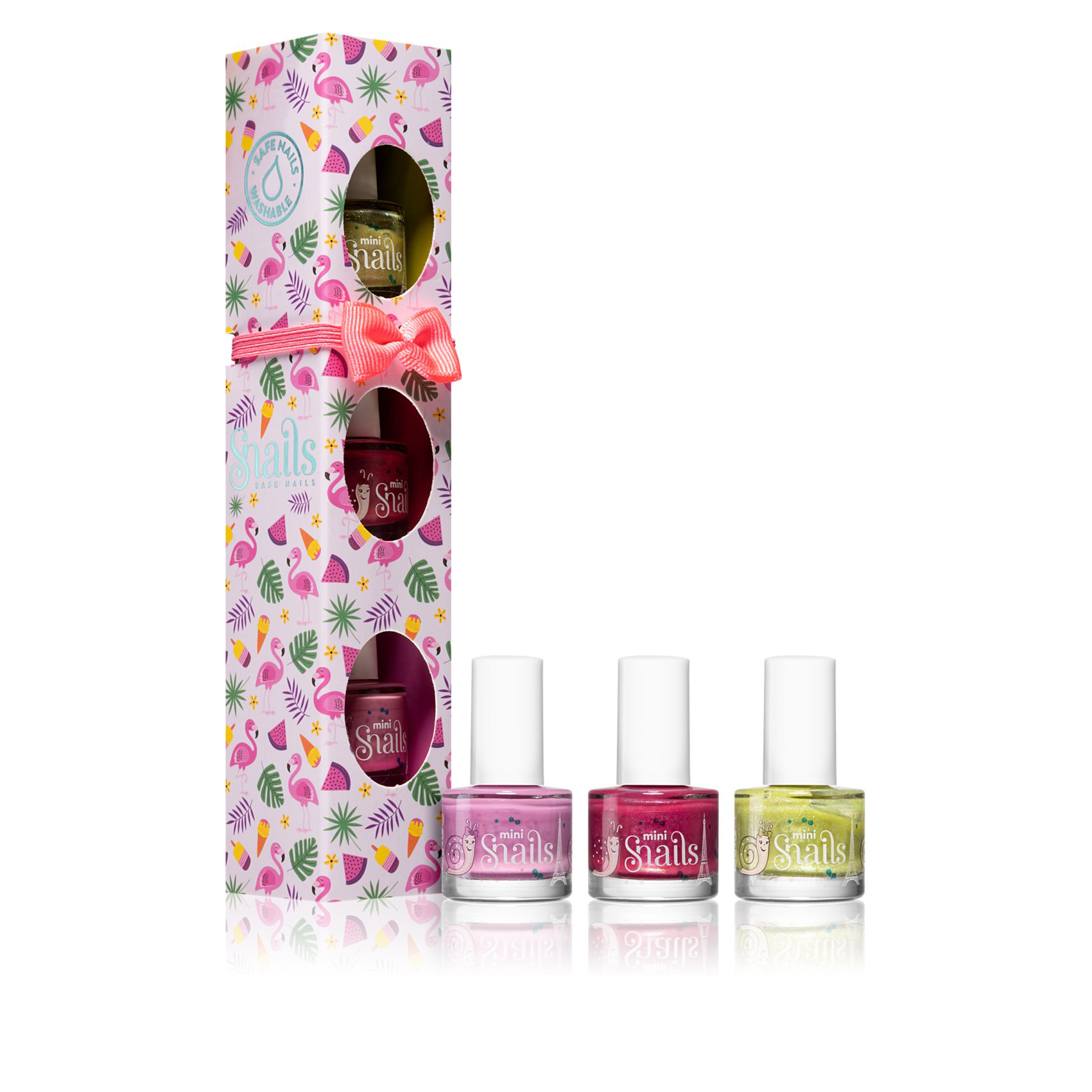 Snails Flamingo smalto bambini cofanetto 3 pezzi lavabile