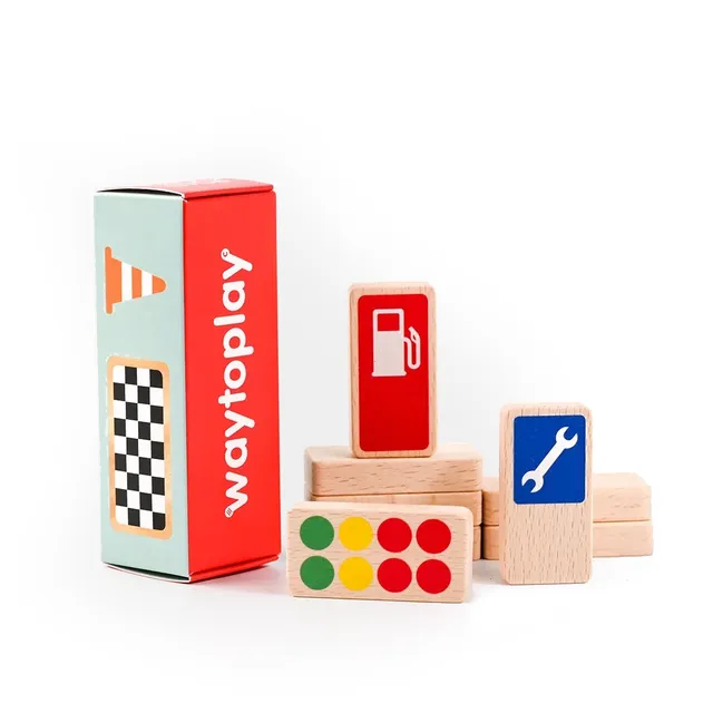 Waytoplay Race segnali stradali legno 8 pezzi pista