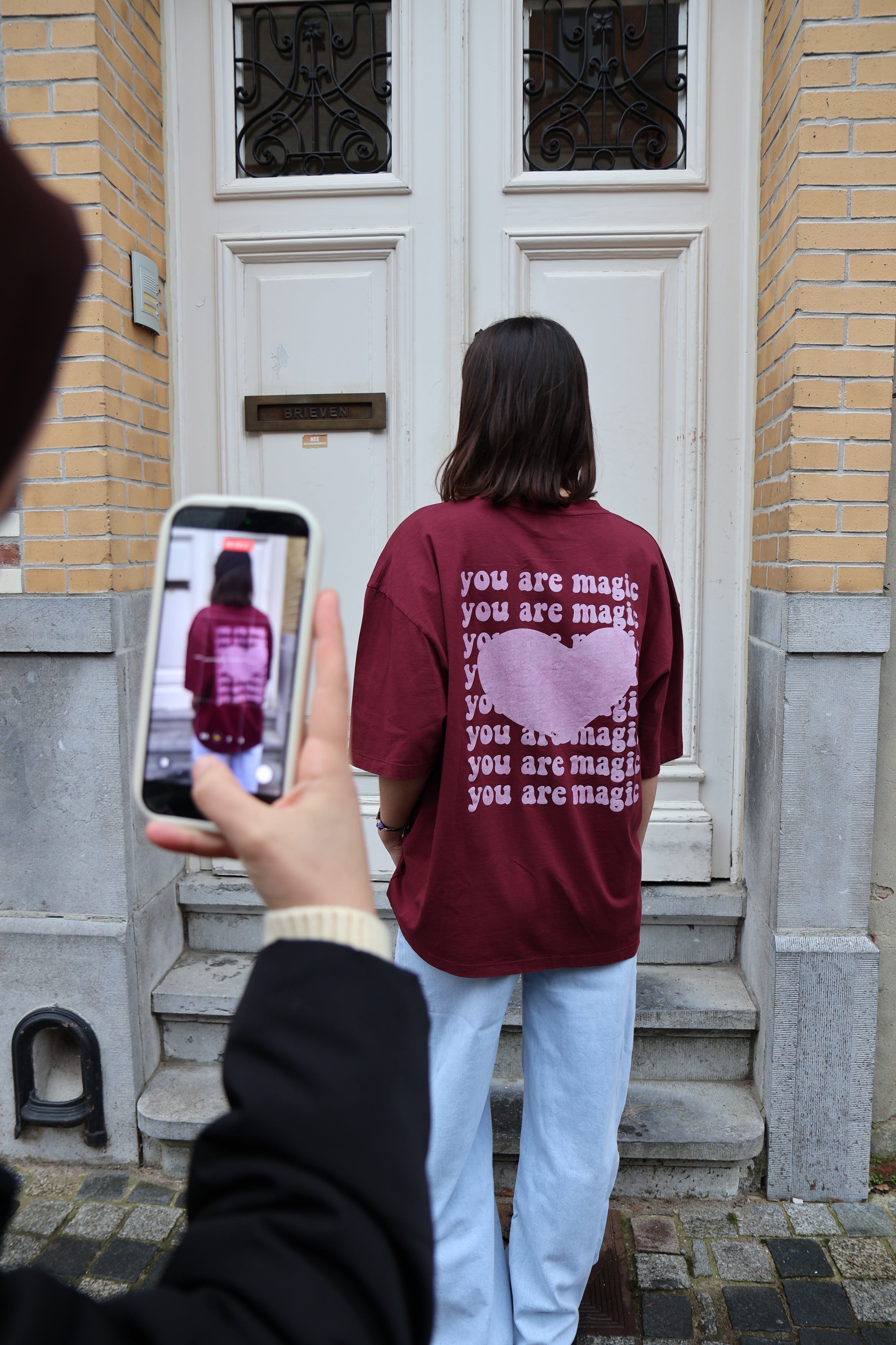 Ella and Rapha You Are Magic t-shirt bordeaux donna