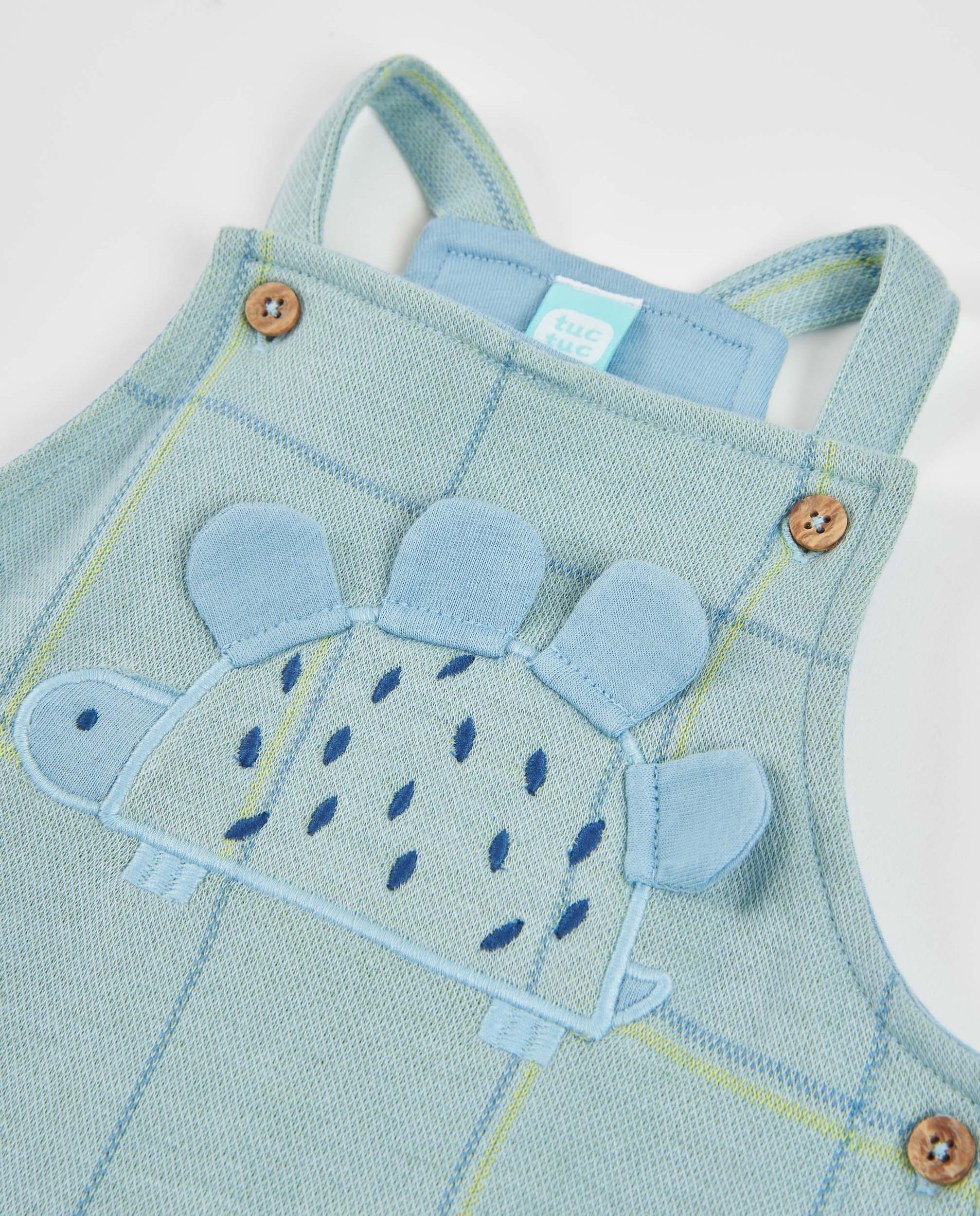 Tuc Tuc completo neonato azzurro t-shirt e salopette