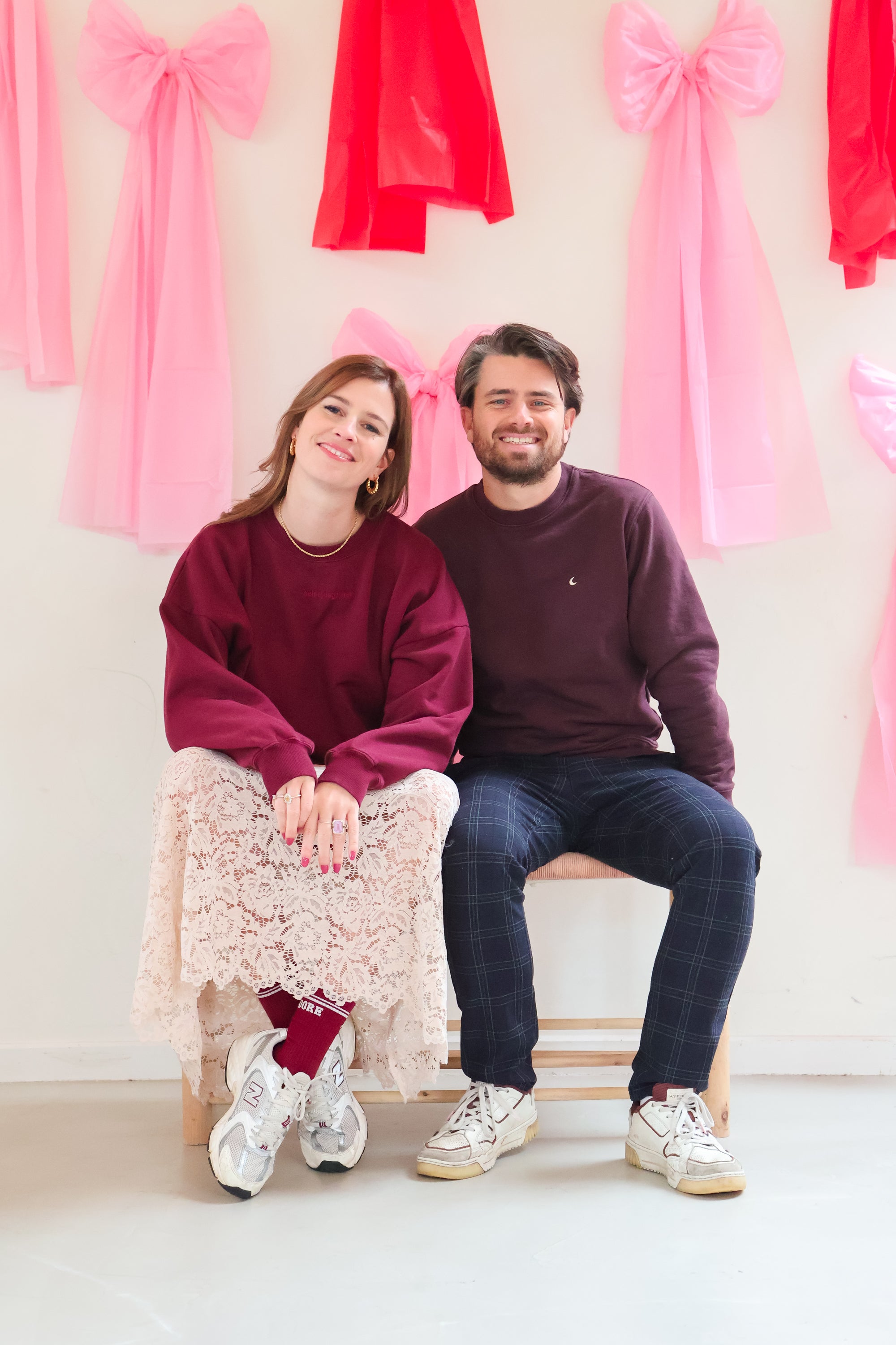Ella and Rapha BELONG TOGETHER felpa bordeaux cotone bio