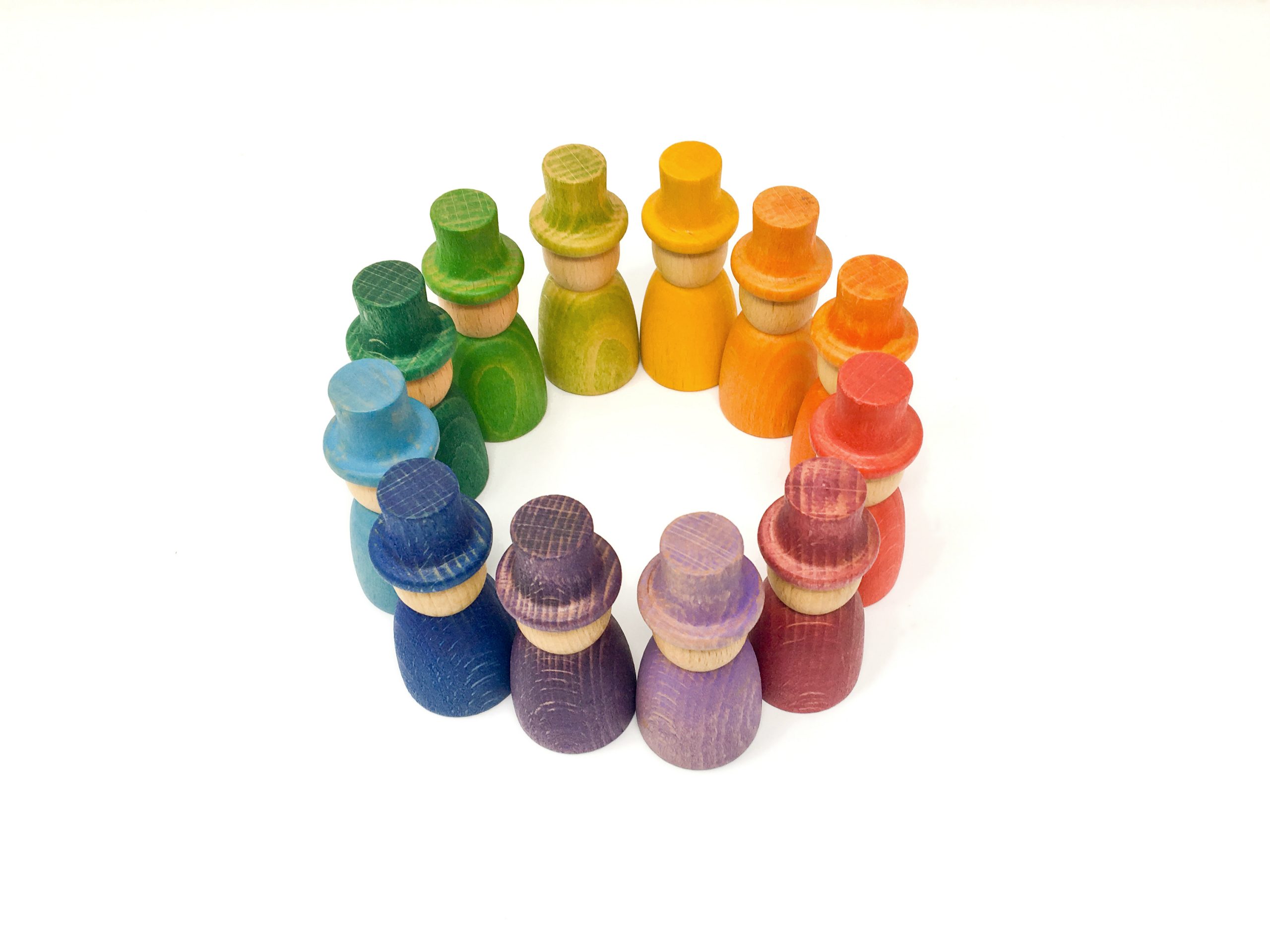 Grapat Nins Wizards omini legno arcobaleno 12 pezzi