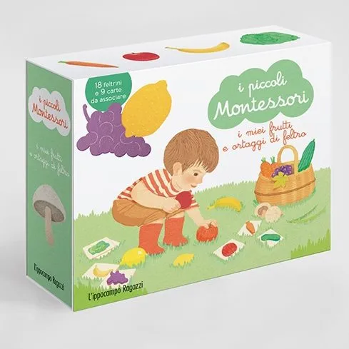 Ippocampo Piccoli Montessori Frutti Ortaggi Cofanetto Feltro