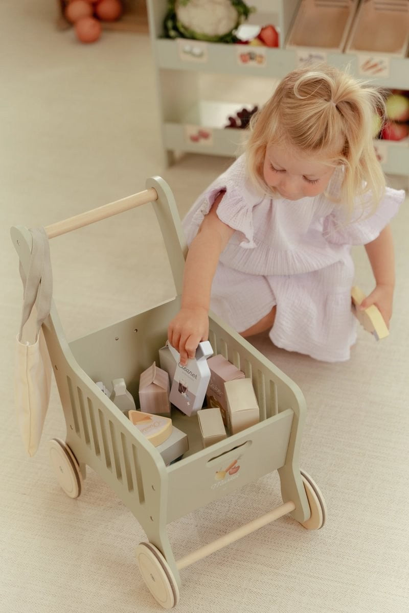 Little Dutch carrello spesa legno giocattolo accessori