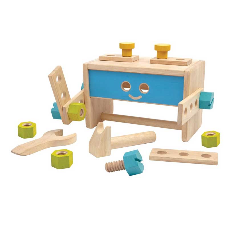 PlanToys Robot Tool Box set attrezzi legno cassetta robot