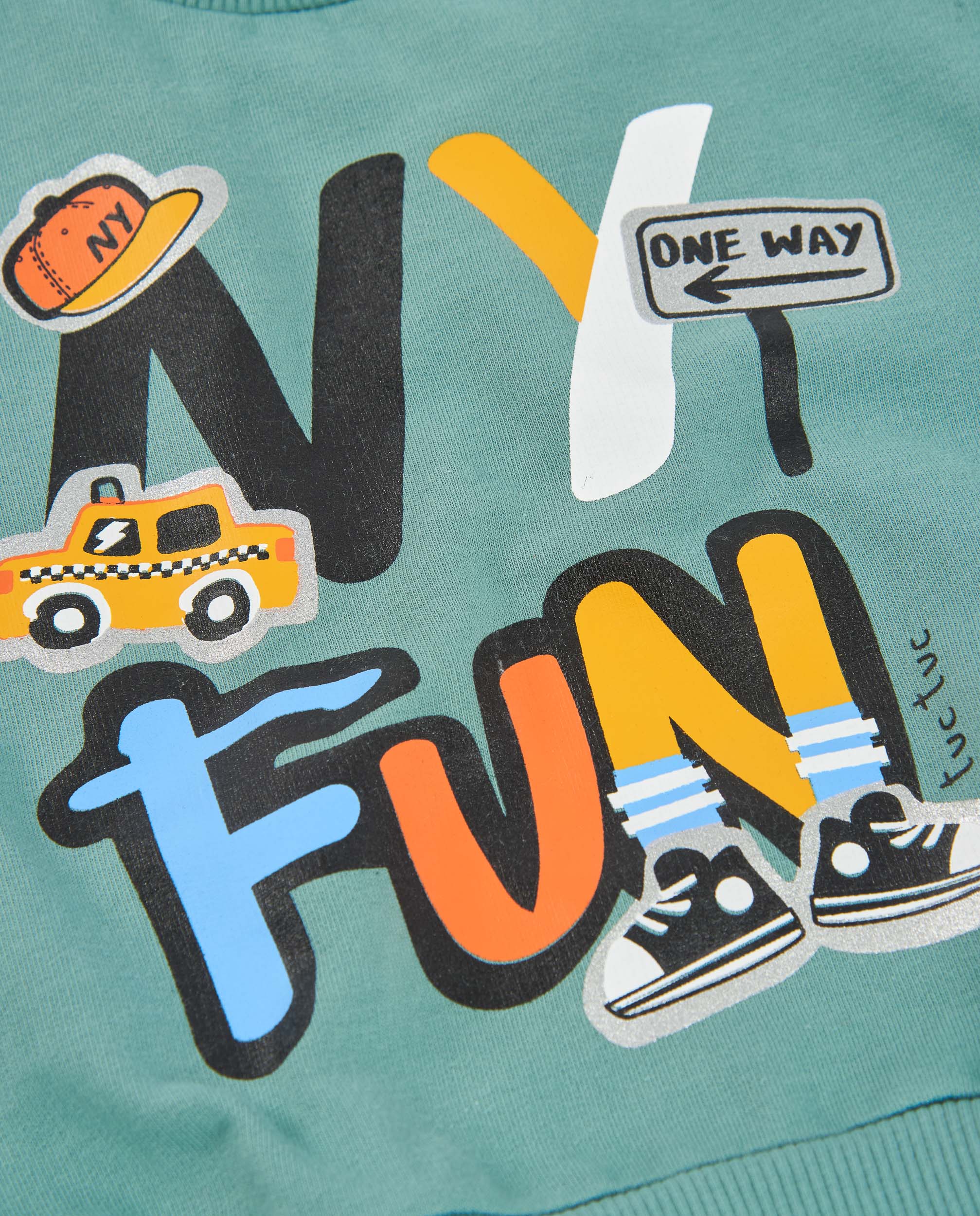 Tuc Tuc felpa bambino verde acqua macchinine Fun