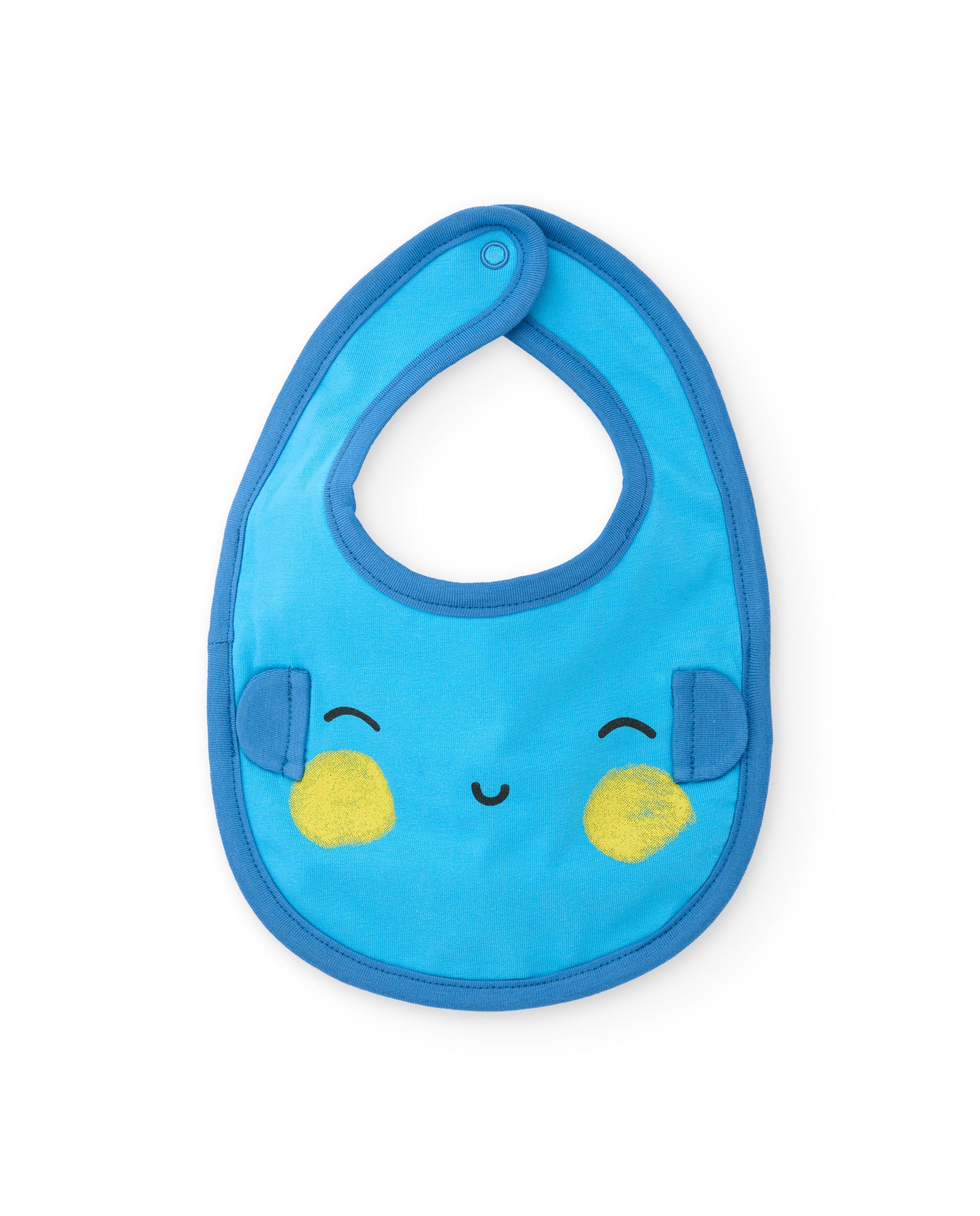 Tuc tuc bavaglino neonato blu cotone pack 2 pezzi push