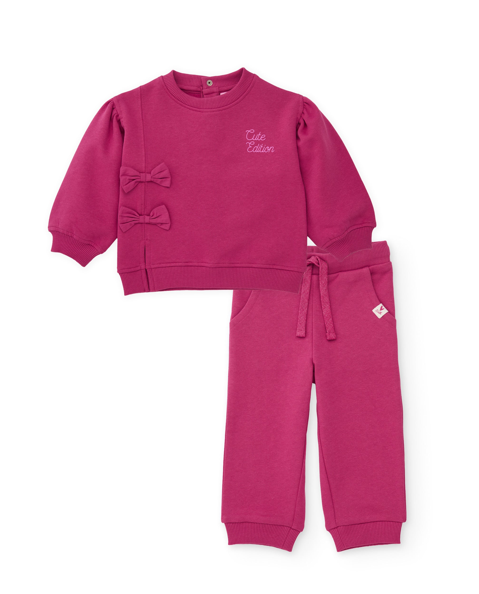 Tuc Tuc tuta bambina felpa fucsia con fiocco