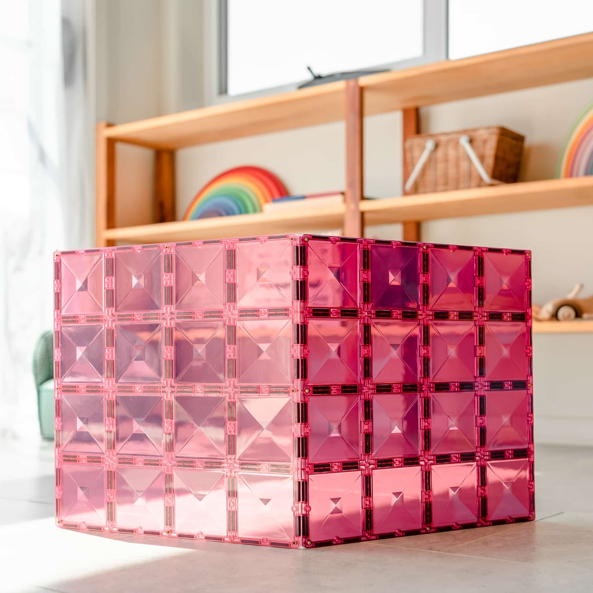 Connetix Base Plate piastre magnetiche Pink Berry 2 pezzi