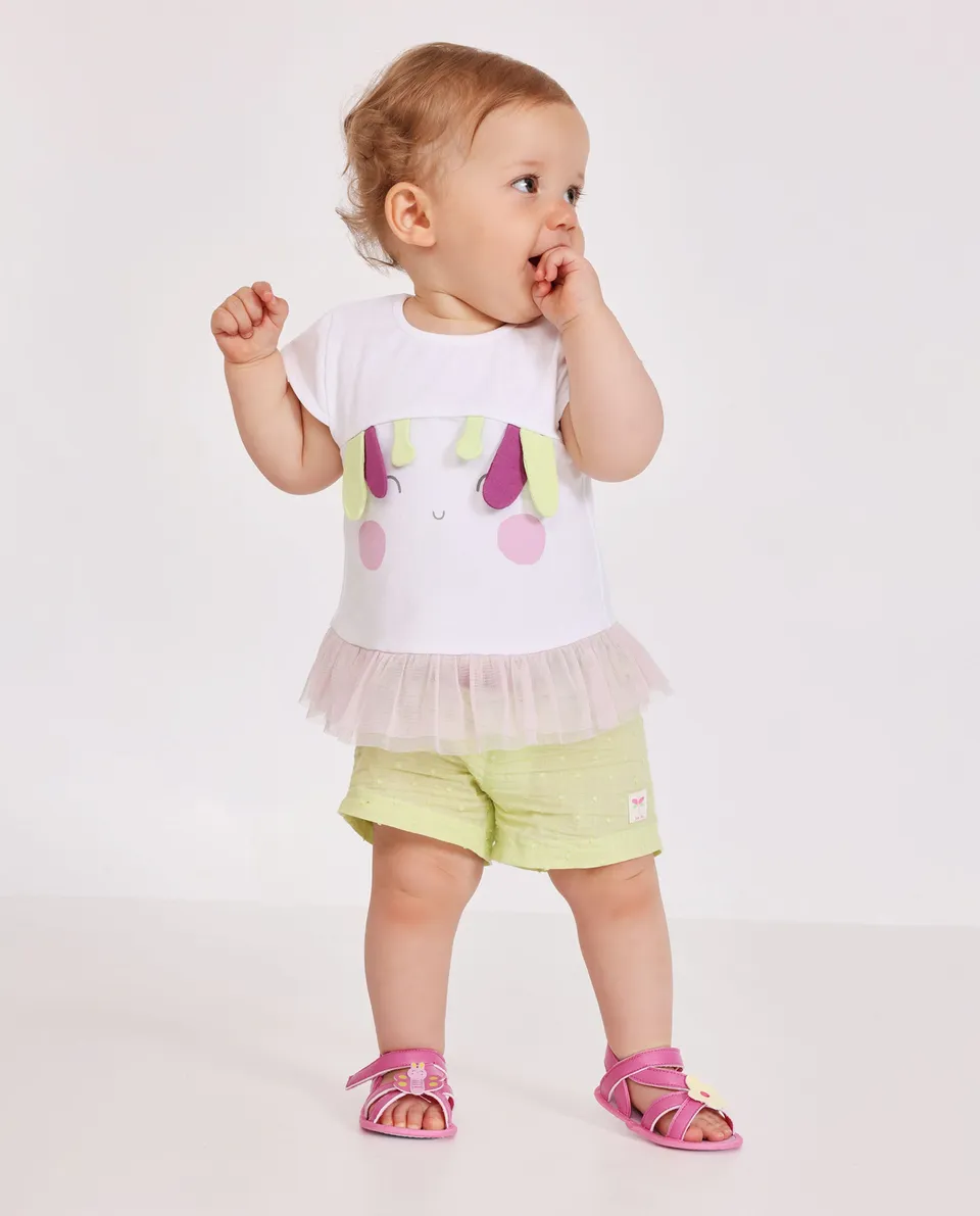 Tuc Tuc set neonata 2 pezzi t-shirt shorts bianco