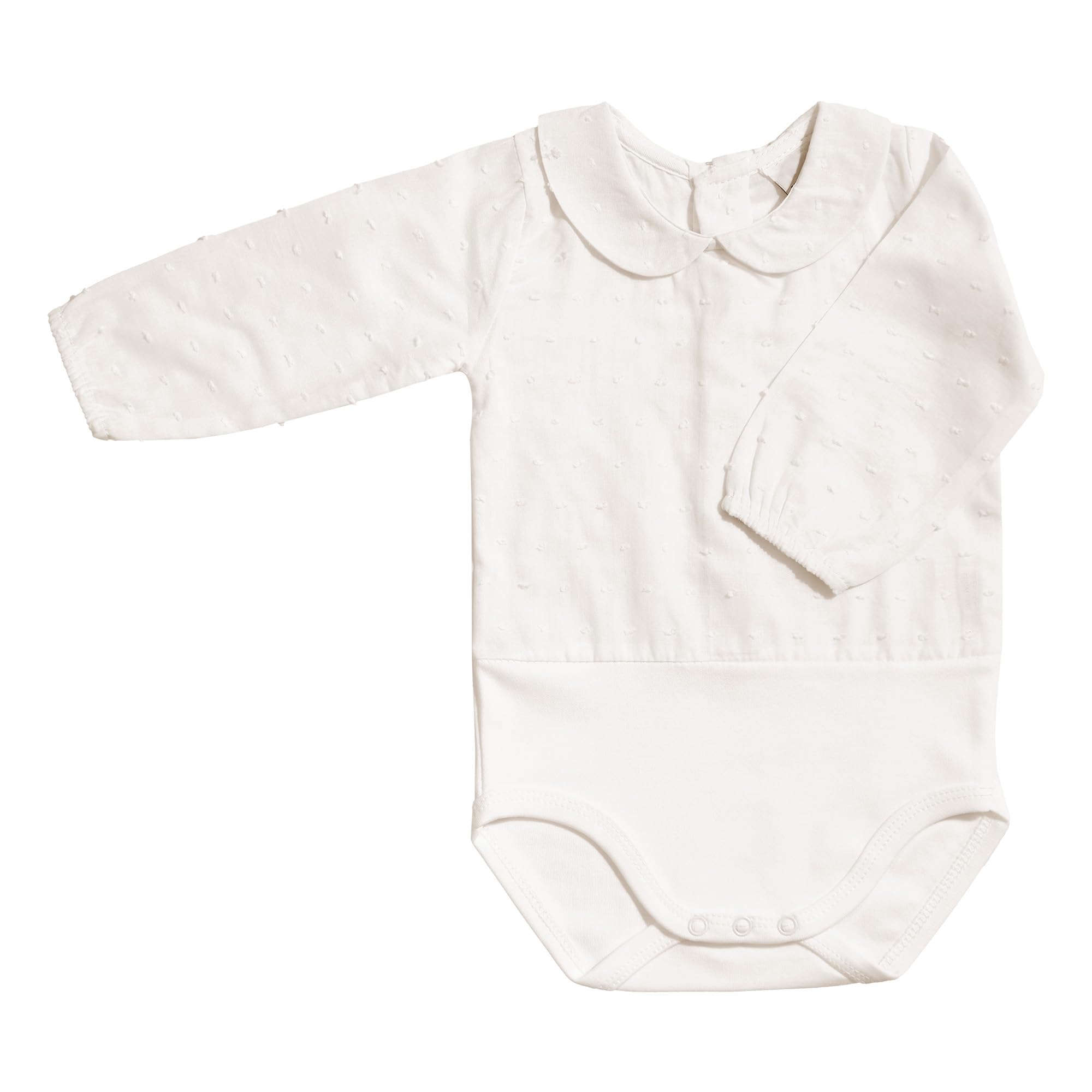 Babidu Body Plumetti Volant manica lunga cotone