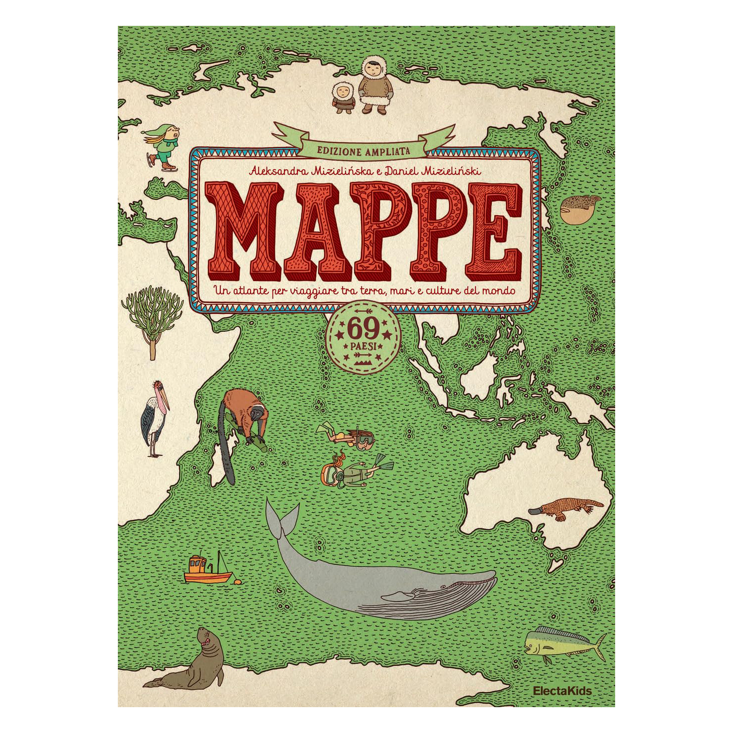 Mappe atlante illustrato bambini cartonato 168 pagine