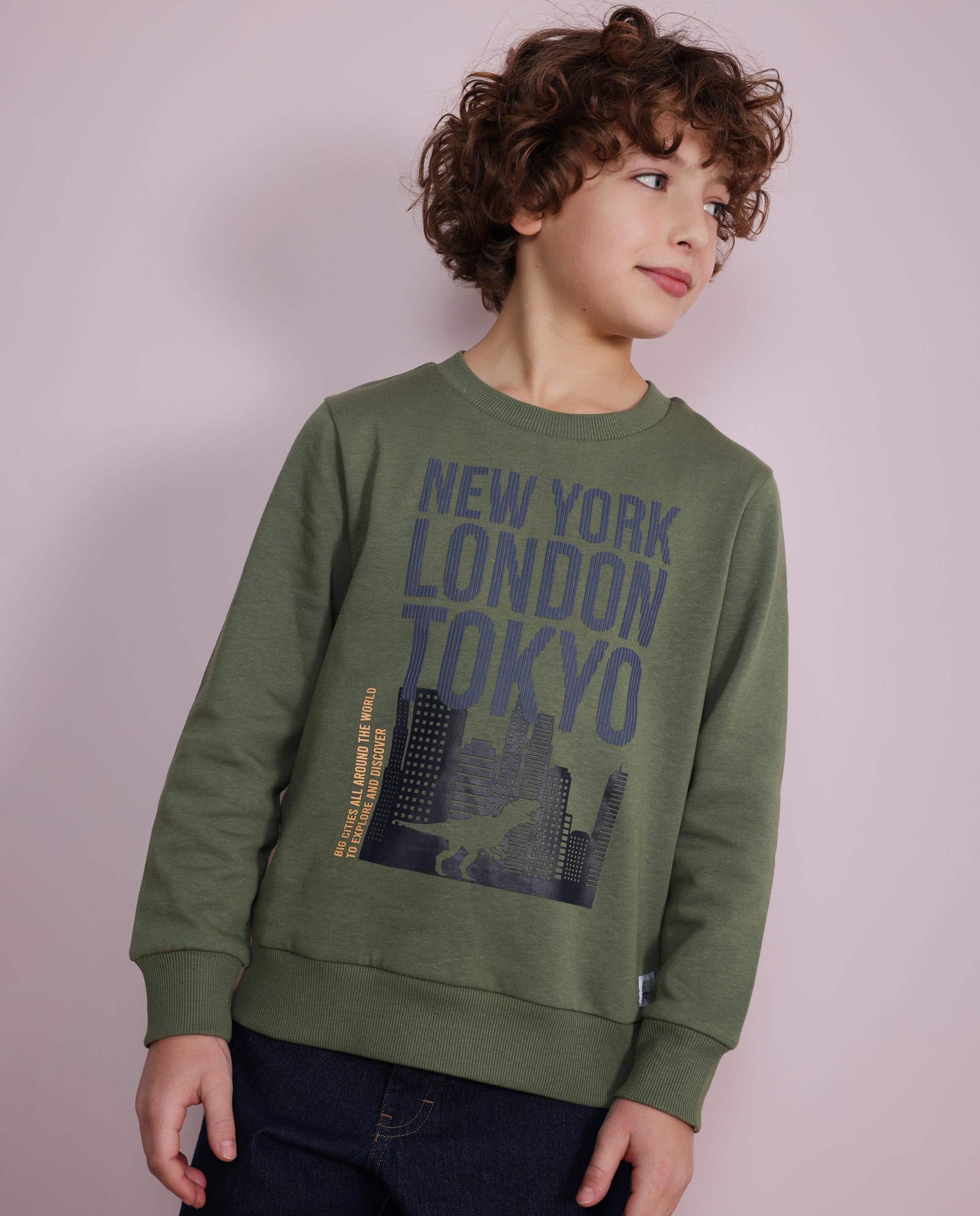 Tuc Tuc Urban Flux felpa bambino cotone verde oliva