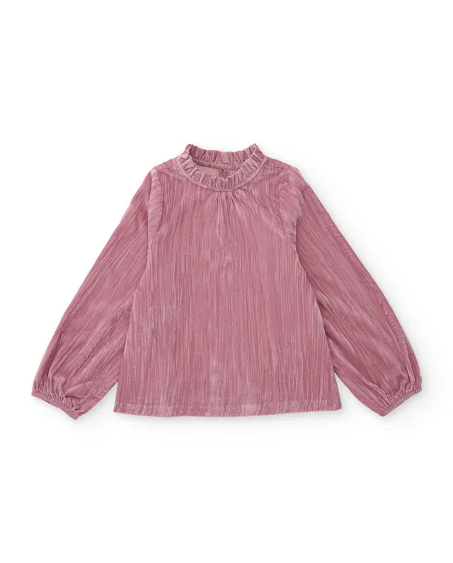 Tuc Tuc camicia bambina rosa collo plissé