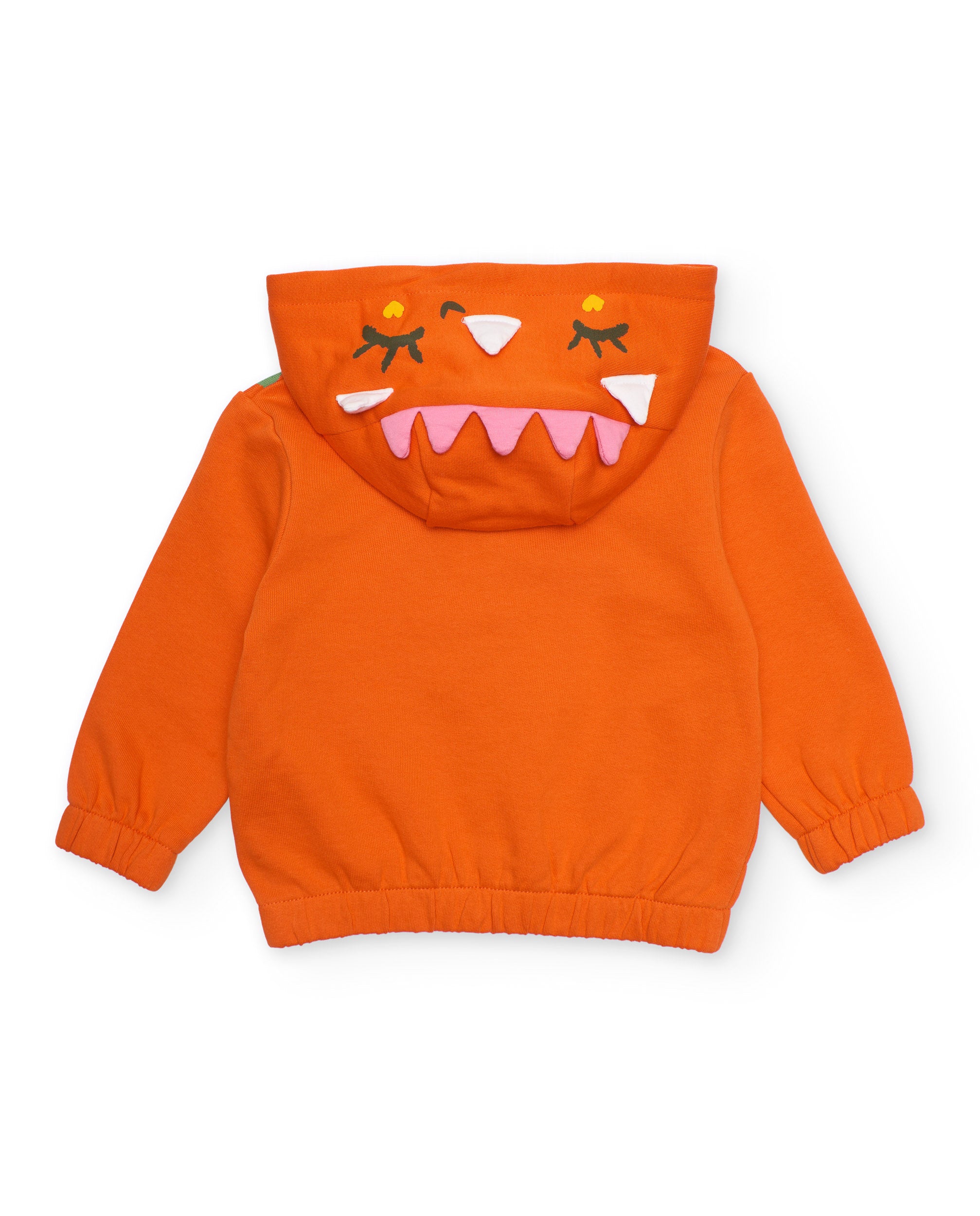 Tuc tuc felpa bambina arancione con zip fiori