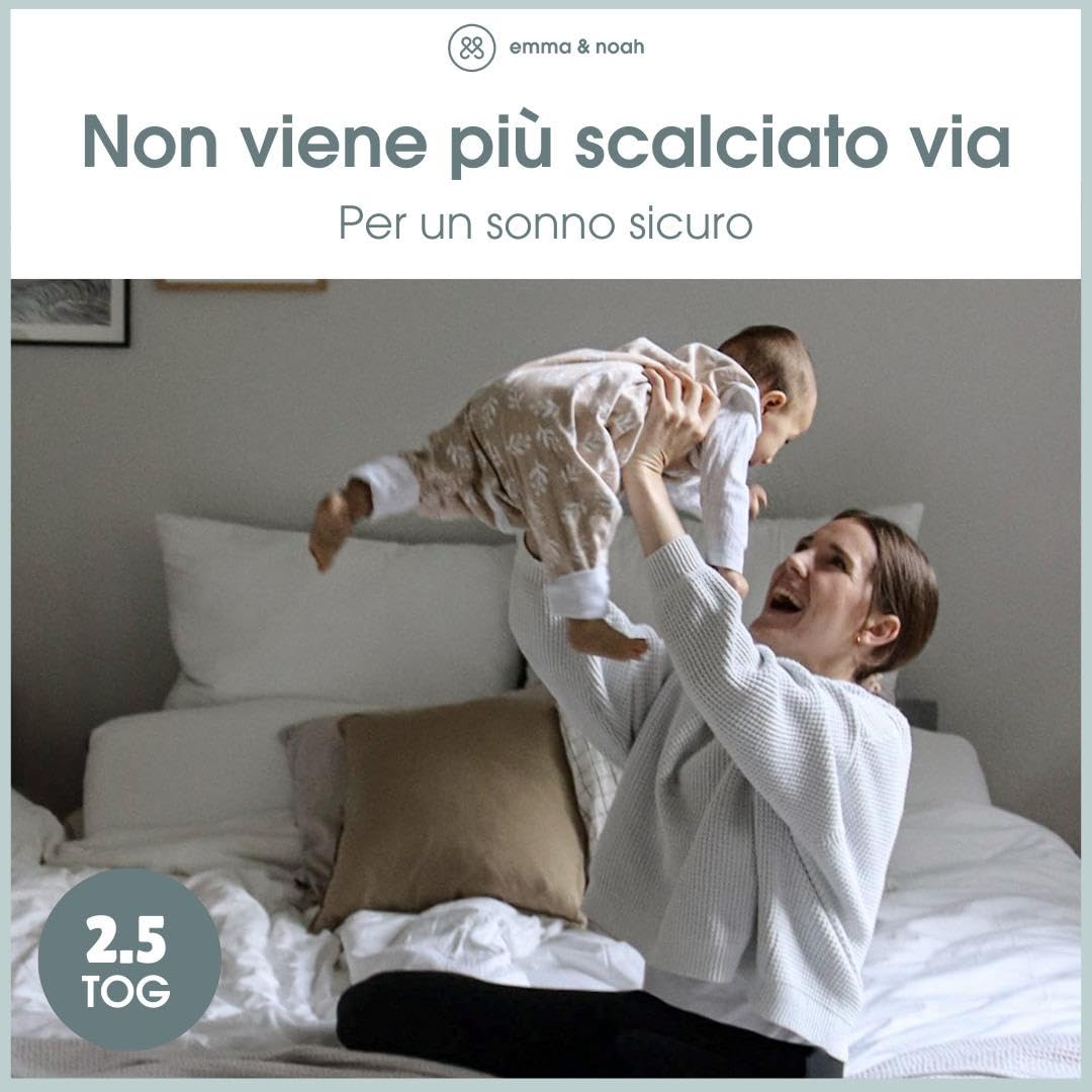 emma & noah Sacco Nanna Piedi 2.5 TOG 90 cm Grigio Bio