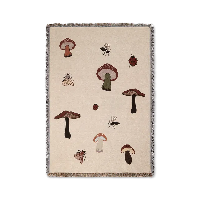 Ferm Living Forest coperta arazzo in cotone 120x170 naturale