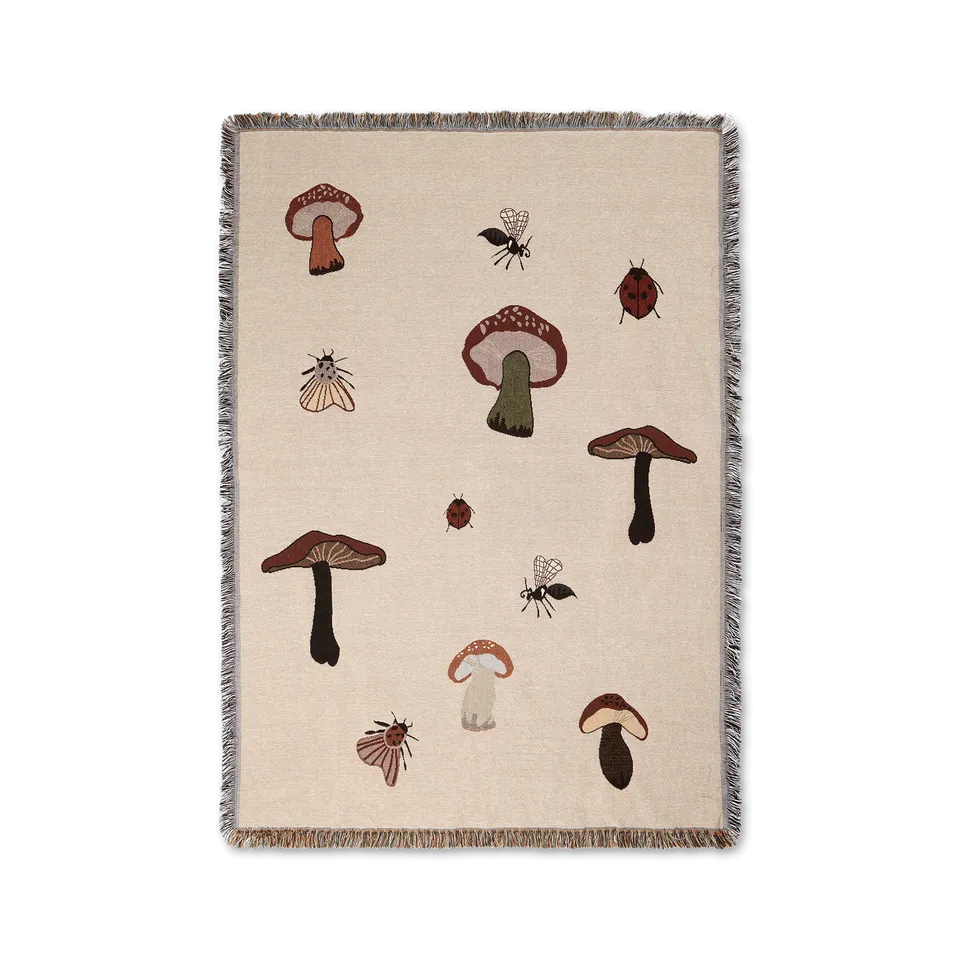 Ferm Living Forest coperta arazzo in cotone 120x170 naturale