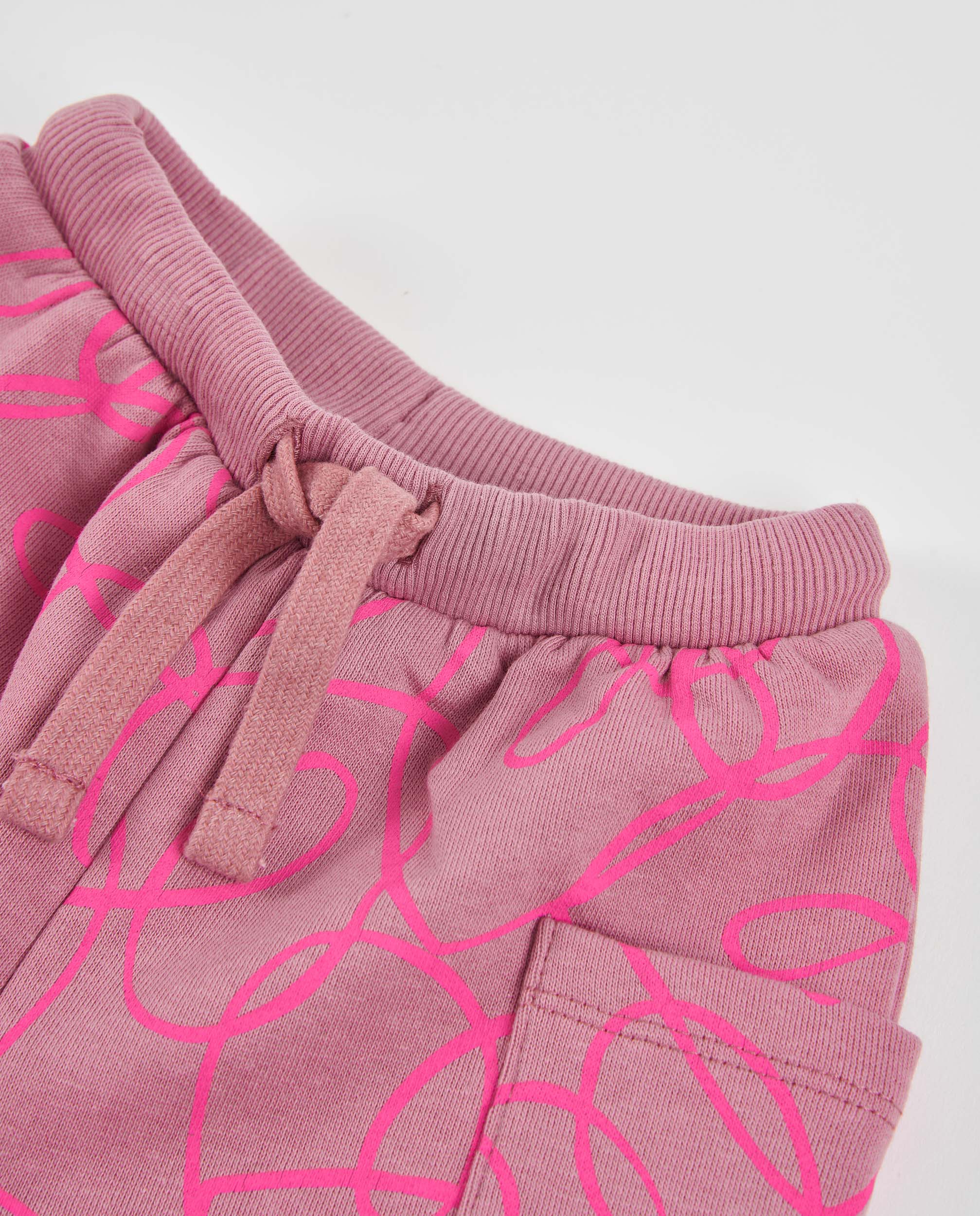 Tuc Tuc Pantaloni Felpa Bambina Rosa Nastri Felpati